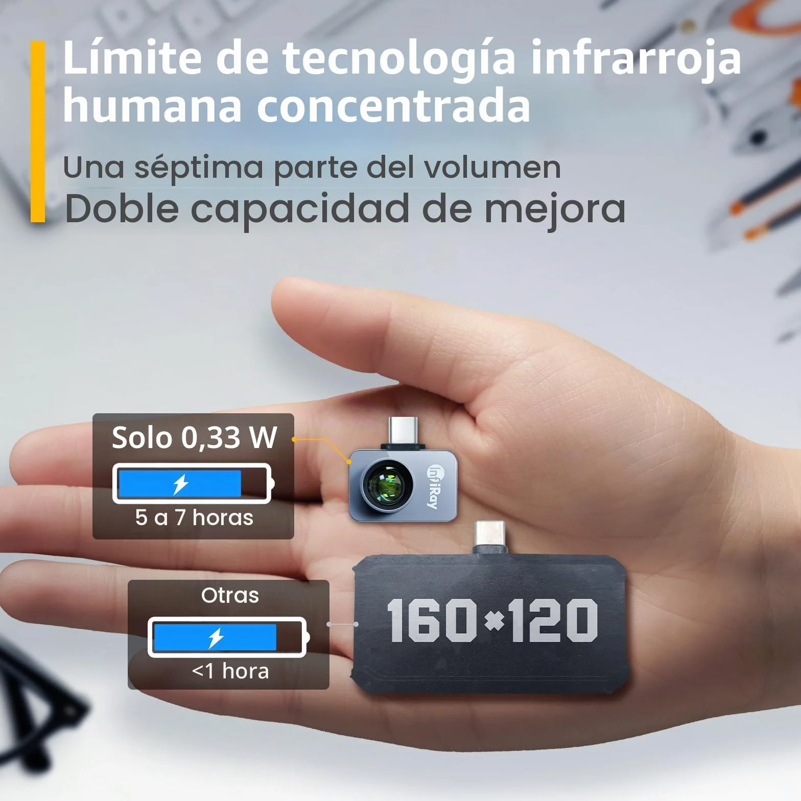 InfiRay Xinfrared P2 Pro Cámara térmica con lente macro magnética, 9g Cuerpo totalmente metálico, rango de medición -20 °C~550 °C, resolución de 25 Hz 256X192, para Android Type-C 9. 0 and above