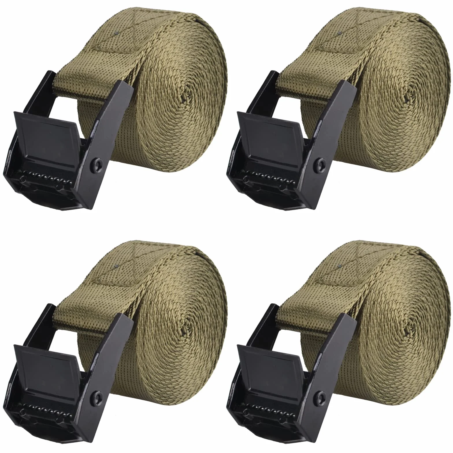 TRIWONDER Correa de Amarre 25 mm 200 kg 4 Piezas 2 m Cinchas con Hebilla Ajustable para Equipaje