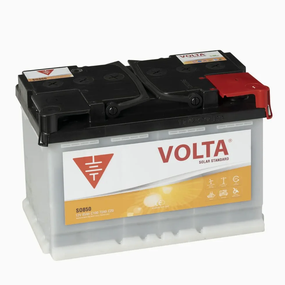 Bateria Solar 85Ah C100 Volta SO850D - Borne +Dcha - Medidas Largo 278 x Ancho 175 x Alto 190 mm con 2 años de Garantía - Fabricación Europea.