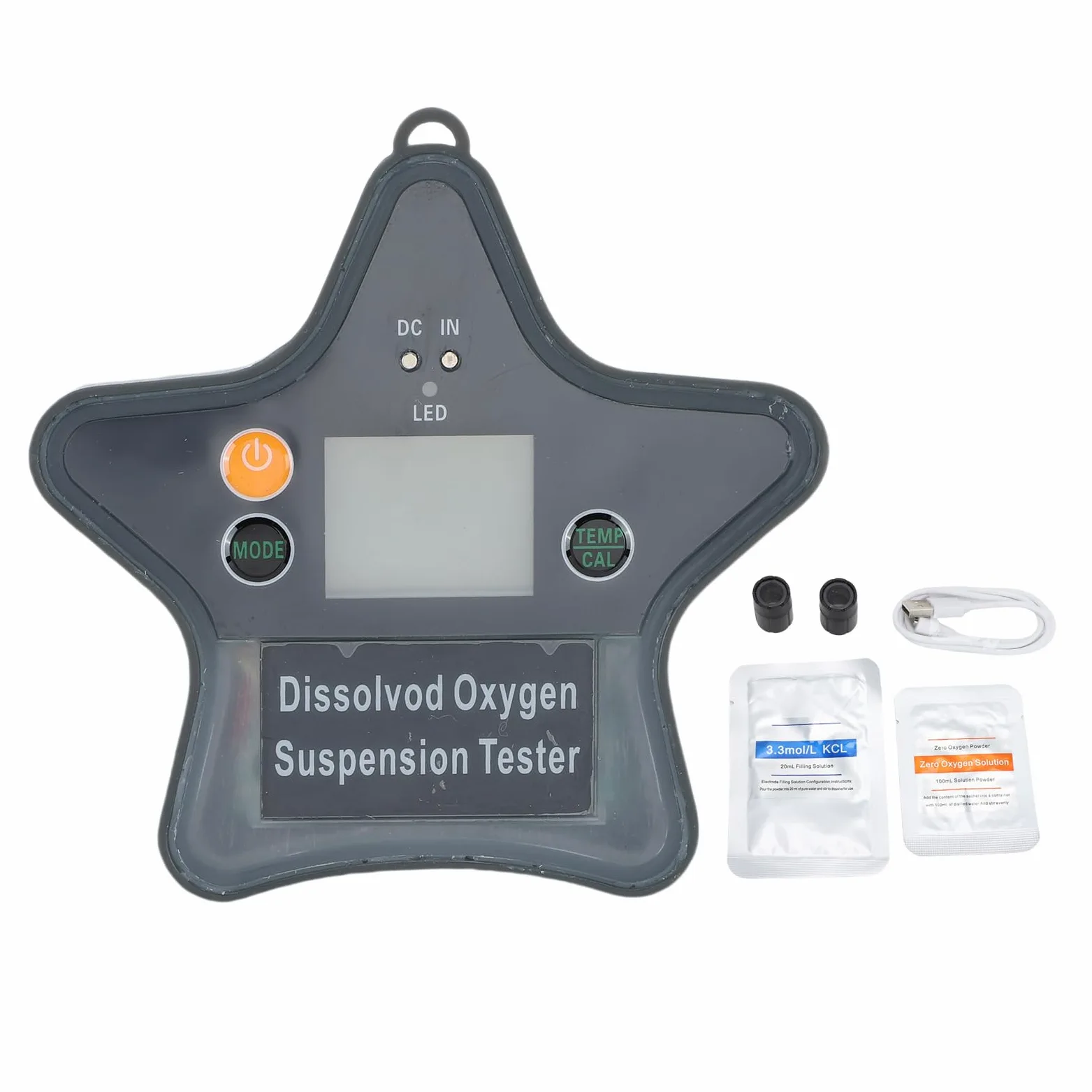 Sxhlseller Probador de Oxígeno Disuelto Bluetooth, Monitor Multiparámetro Impermeable de Calidad del Agua para Hidroponía y Acuarios con Exportación de Datos de Teléfonos Inteligentes en Tiempo Real
