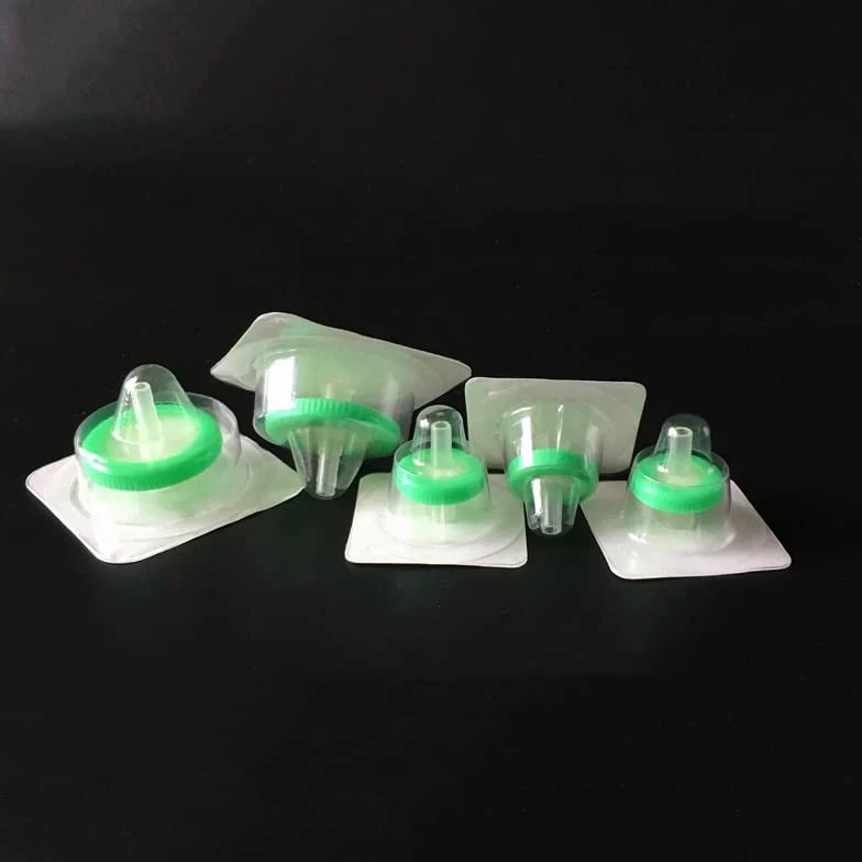 100 Piezas de Filtro de jeringa de Nylon estéril 13 mm 0.22um 0.45um