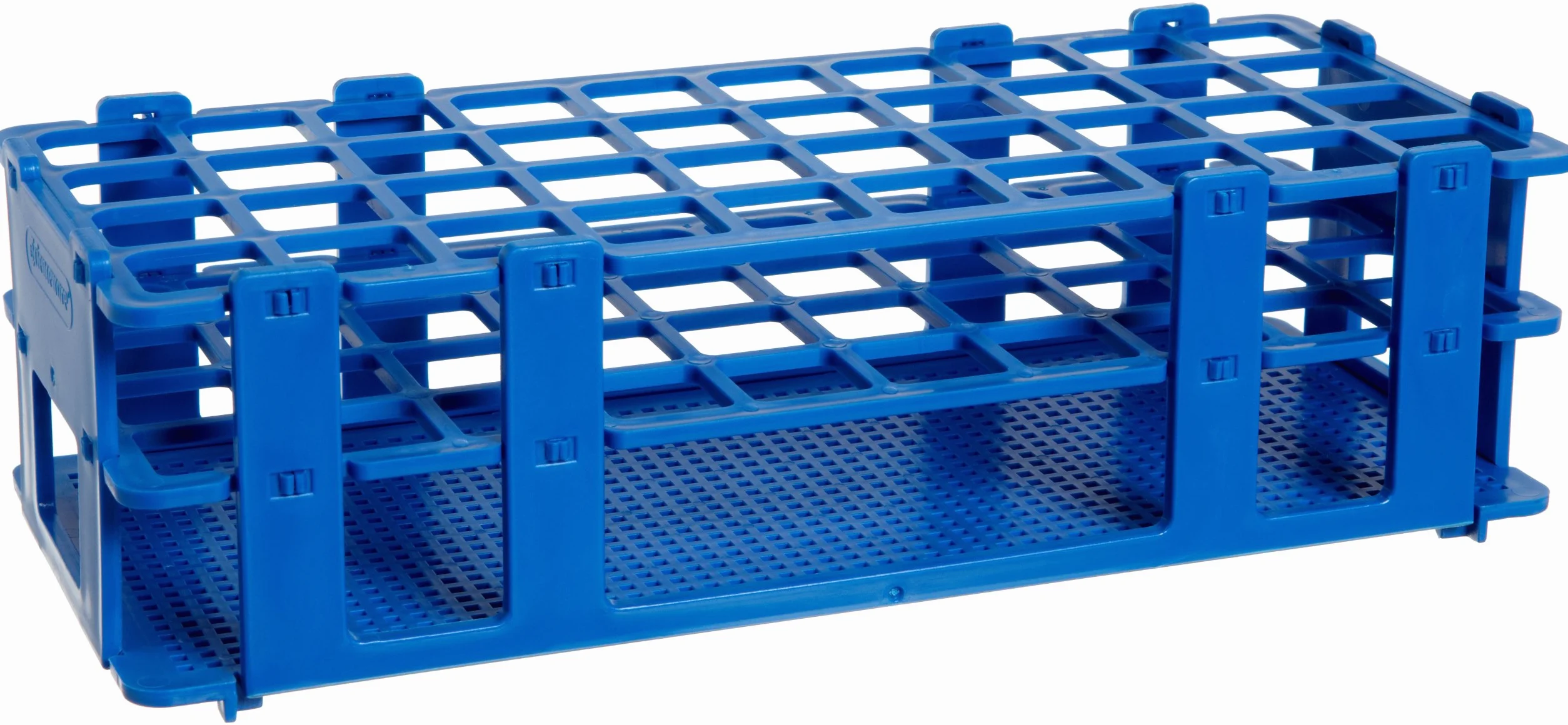 Bel-Art F18747-0002 - Estante para tubos de ensayo sin cables, 16-20 mm, 40 lugares, 9,7 x 4,1 x 2,5 pulgadas, polipropileno, color azul