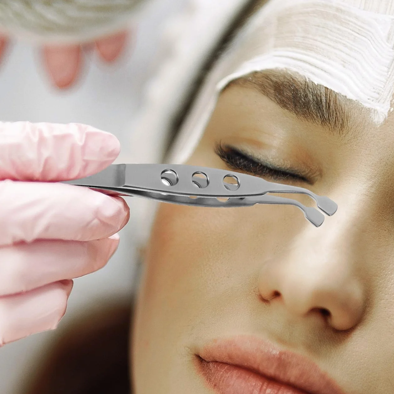 Pinzas y Masaje Titanio Aleación para Párpados Fácil Operación Precisa Cuidado Facial Ojos Mujeres