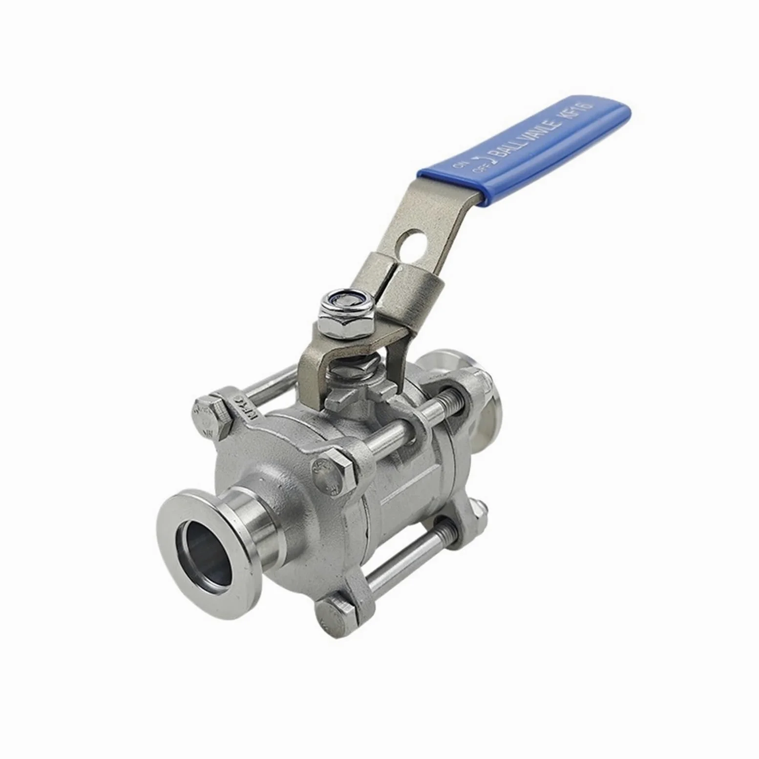 Válvula de bola manual de alto vacío KF40 de 3 piezas, acero inoxidable 304, detección de fugas de helio, brida de vacío