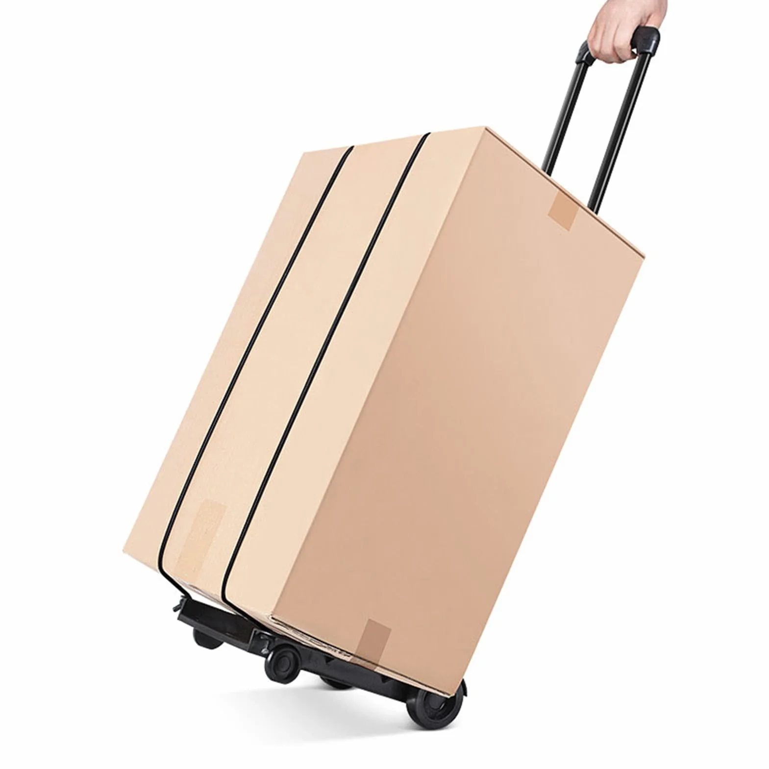 POENVFPO Carretilla de Mano Plegable, Carrito de ABS y Hierro con Ruedas, Carretilla de Mano Plegable para Viajes, Compras en la Oficina, Capacidad de 110 Libras, Barra de Tracción de 35 Pulgadas,
