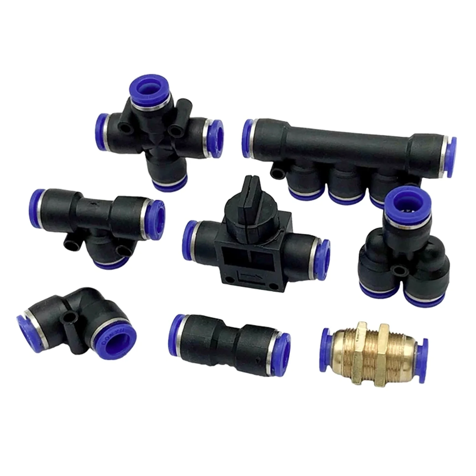 Conectores de tubo de manguera de aire, Conector rápido de Accesorios Neumáticos de plástico PU PY 4, 6, 8, 10 y 12mm, 10 Uds.(PM (10PCS A LOT))