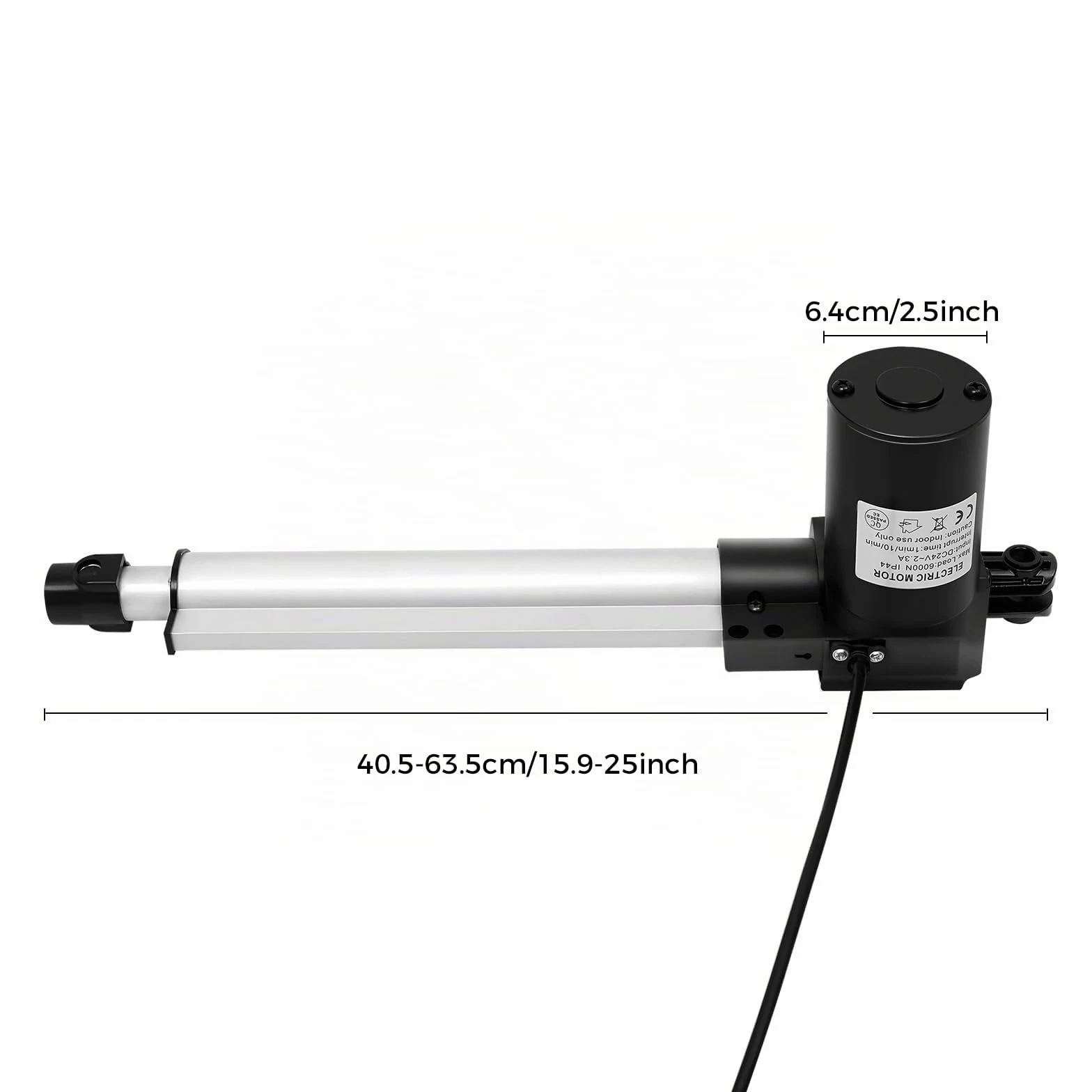 Motor de accionamiento lineal 6000 N Linear Actuator de Generic 230 mm eléctrico Recliner Actuator Motor 38 – 61 cm Max. Presionar/tirar 600 kg.