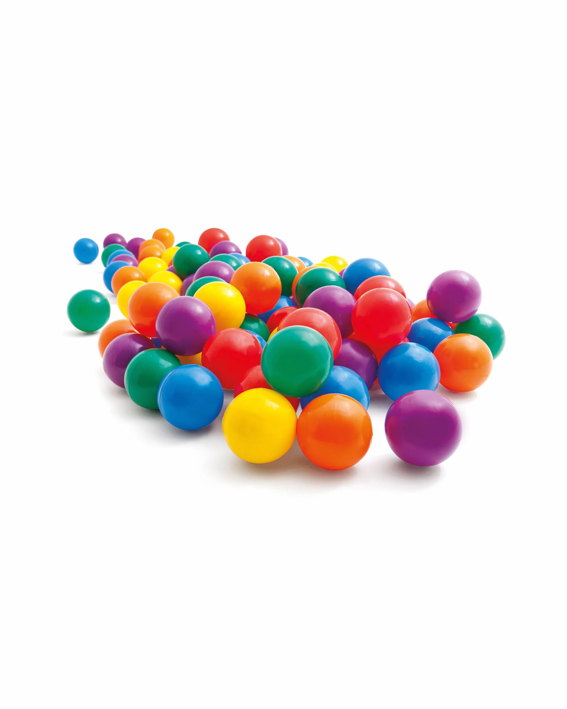 Intex Pack 100 Bolas Infantiles 6,5 cm 6 Colores Plástico Resistente Juego Sensorial Motriz Interior Exterior Bolsa Asa 2 años
