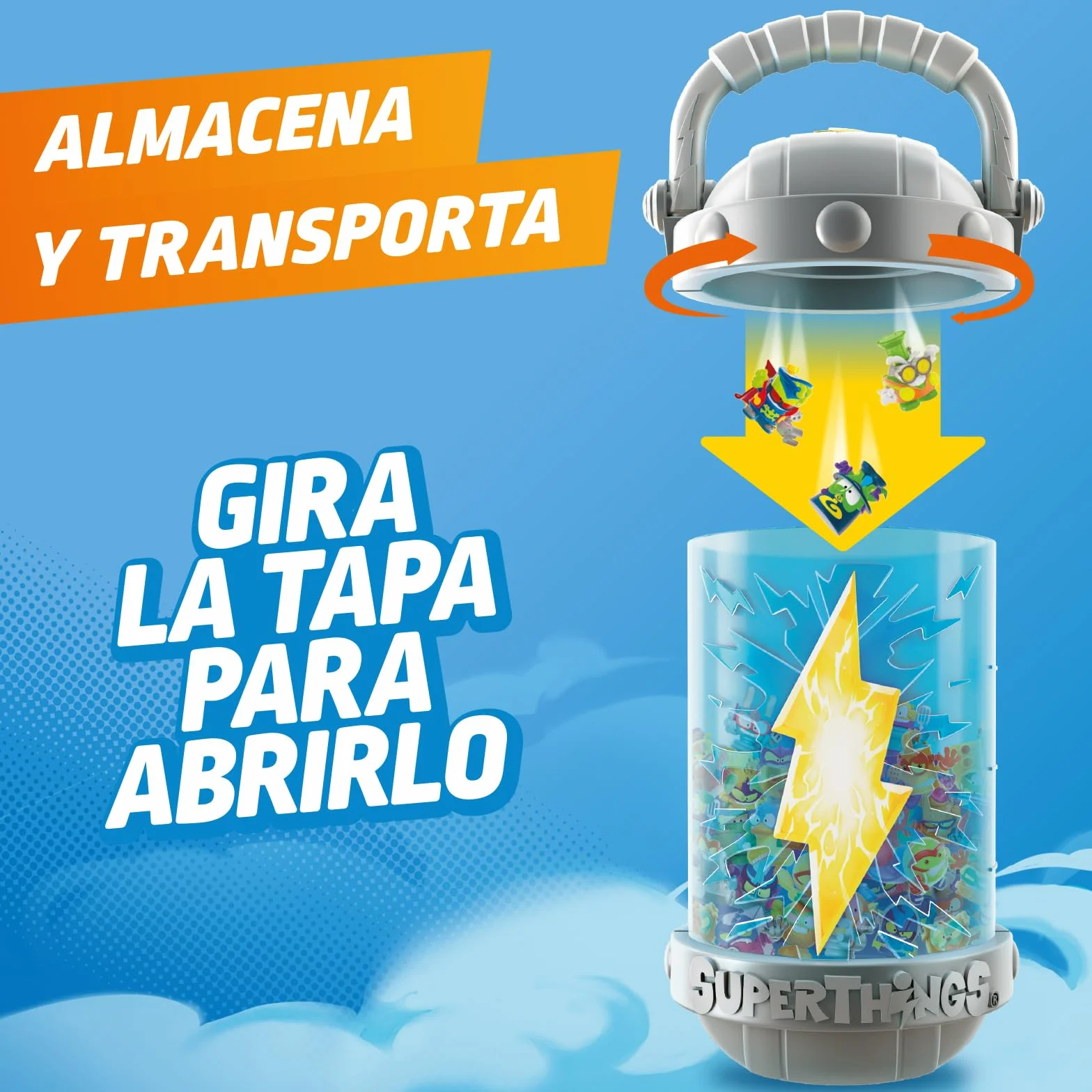 SUPERTHINGS KAZOOM Power Carry Case con 8 Figuras Sorpresa y Megajet