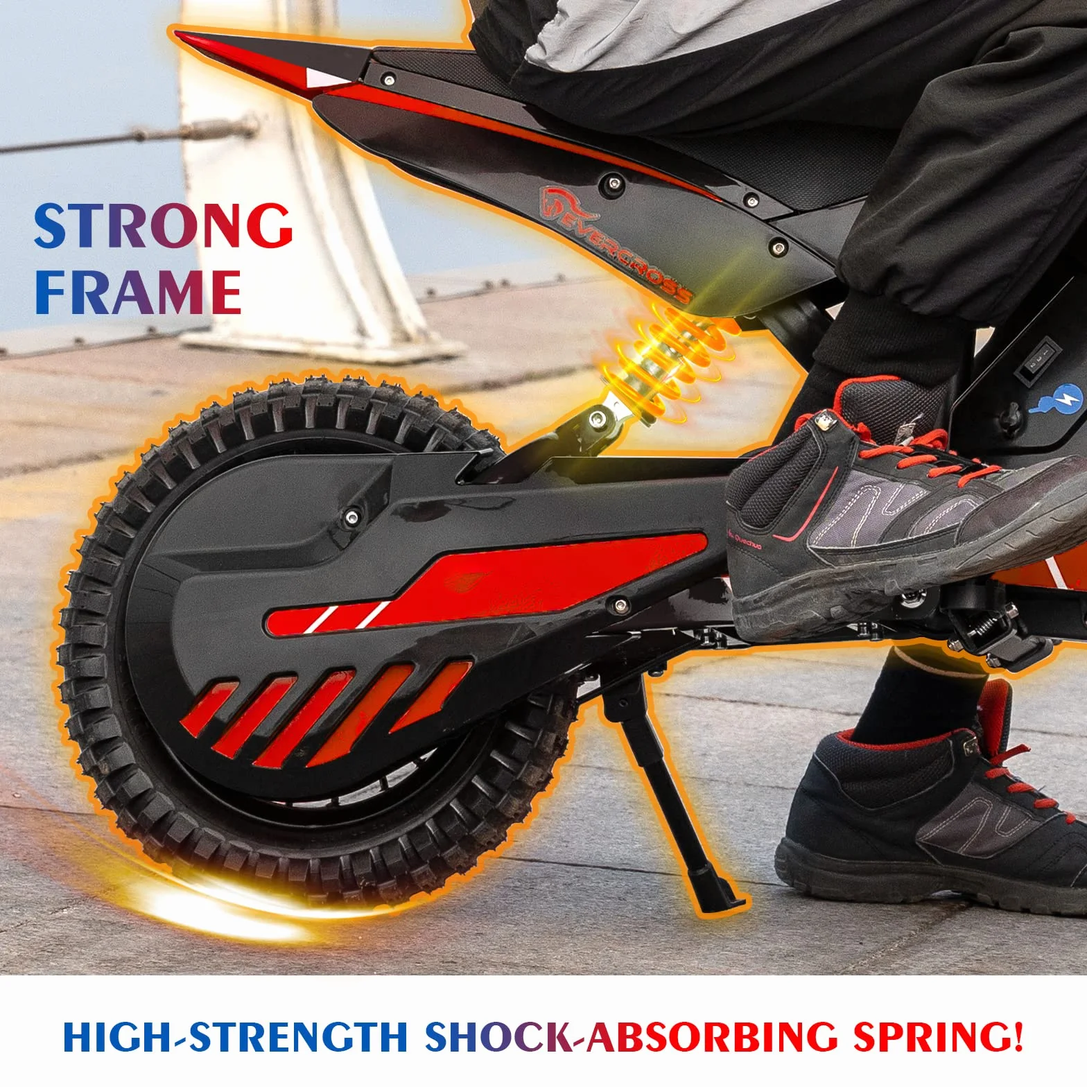 EVERCROSS EV12M Motocicleta Eléctrica Niños 300W 3 Velocidades 18km Alcance 12" Neumático Cross 110cm+