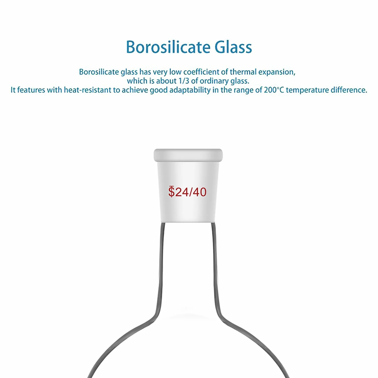 Depósito de Cromatografía de Vidrio Borosilicato 500 ml 24/40 Junta Estándar