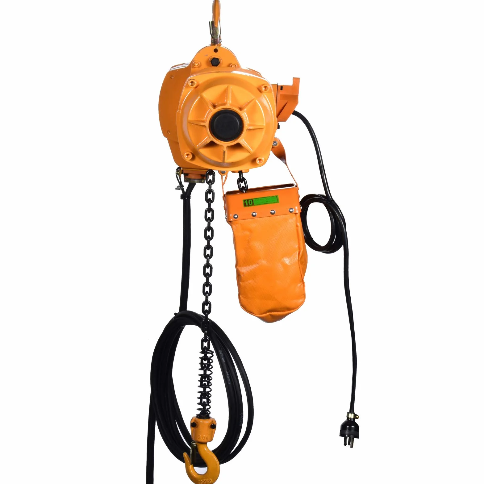 VEVOR Polipasto Eléctrico de Cadena Carga 500 kg, 6 m Altura, Trifásico 480 V, 60 Hz, Doble Velocidad 8,4 y 2,4 m/min, Control Remoto Inalámbrico 100 m, Gancho Giratorio 360° para Taller Motor Garaje