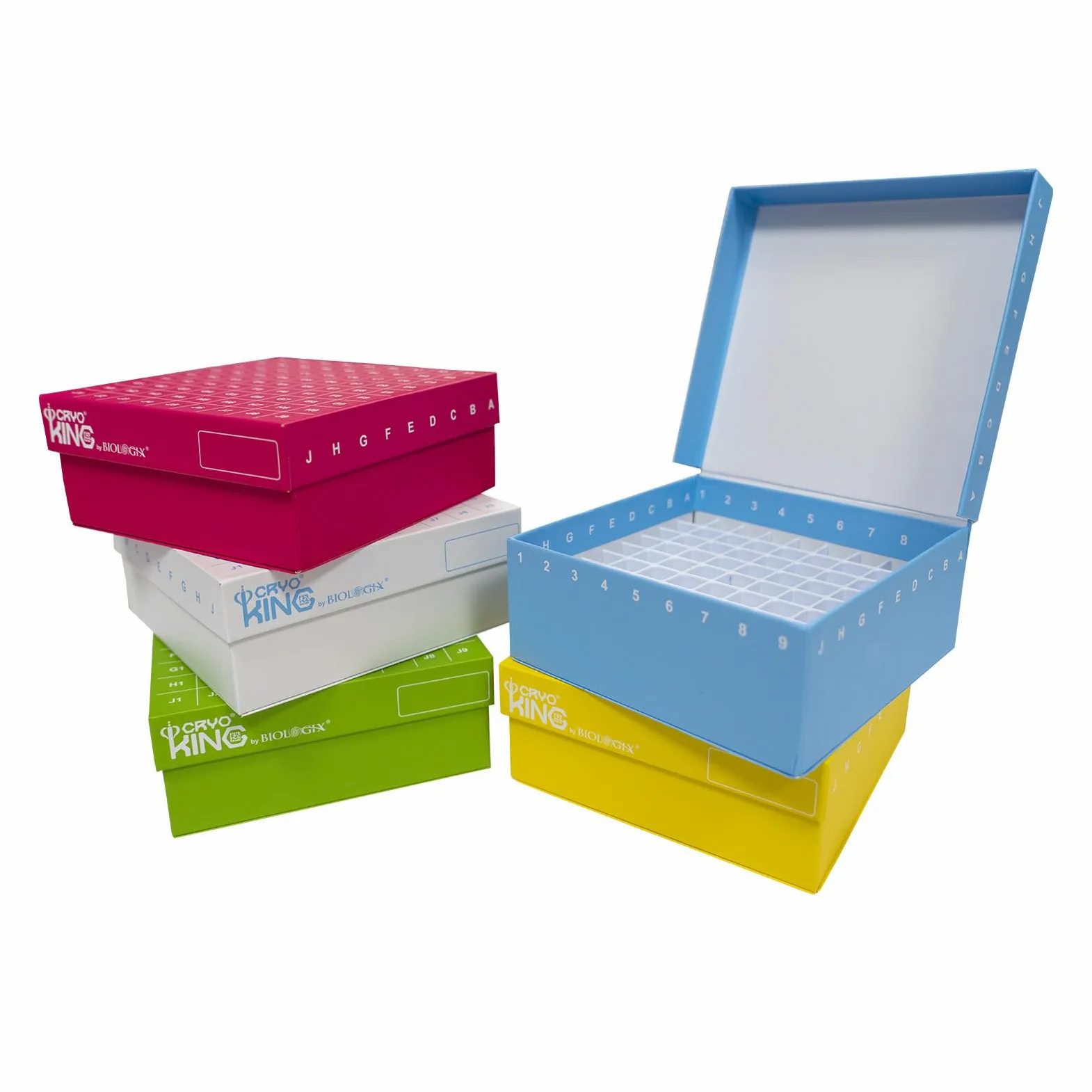 ID-Color Cajas de cartón para congelador, 81 pozos, 2 pulgadas, 5/bolsa, 4 bolsas/caja