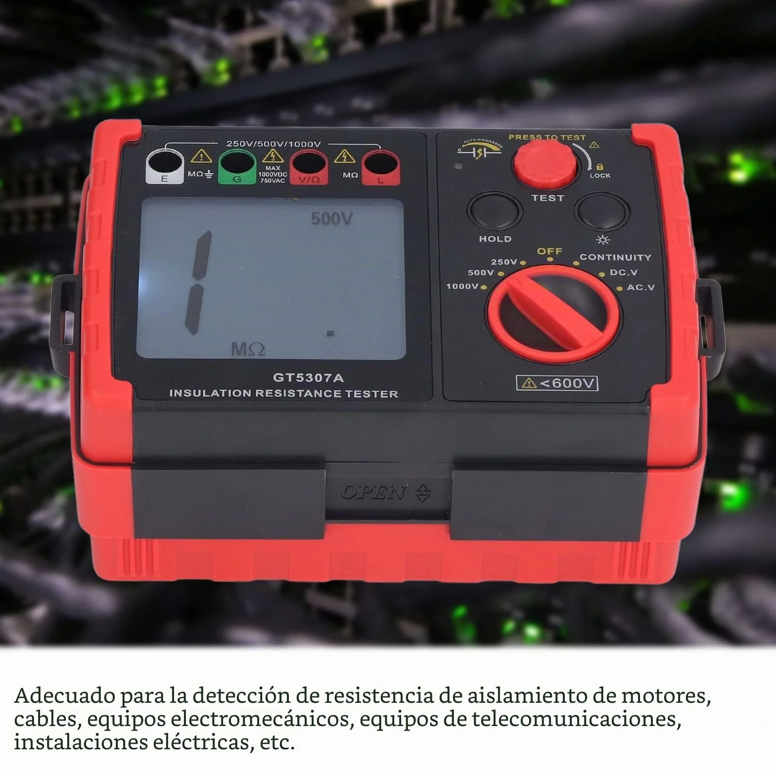 probador de tierra digital,Probador de resistencia de aislamiento digital, probador de resistencia de tierra, con retención de datos y medidor de megaohmios de retroiluminación, para voltaje de
