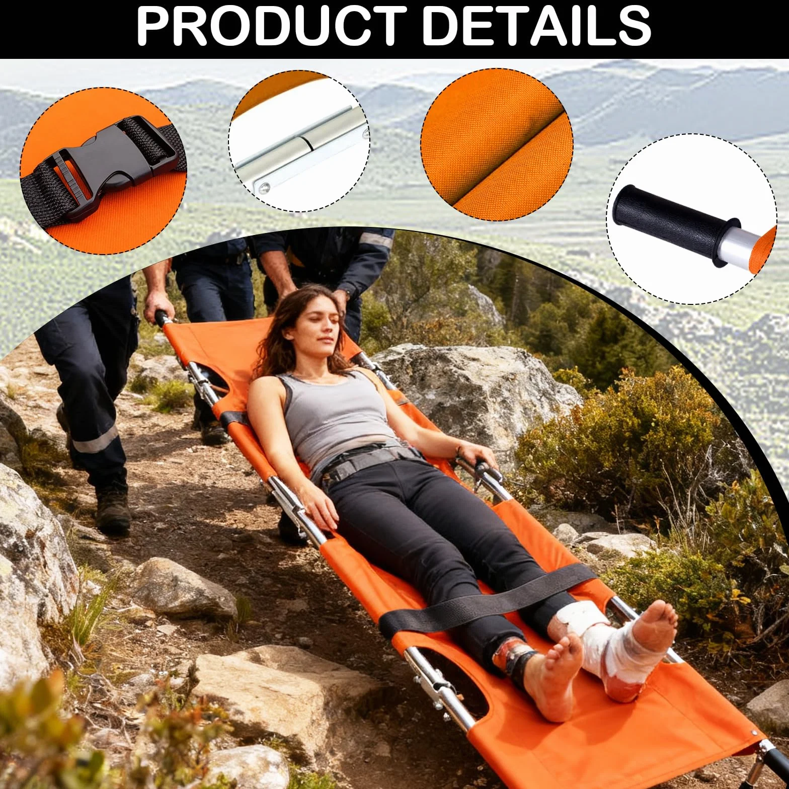 Camilla PortáTil, Rescate De AleacióN De Aluminio Resistente Y MóVil Con Bolsa De Almacenamiento Para Rescate En MontañA Y Transporte De Larga Distancia 210 X 54 Cm