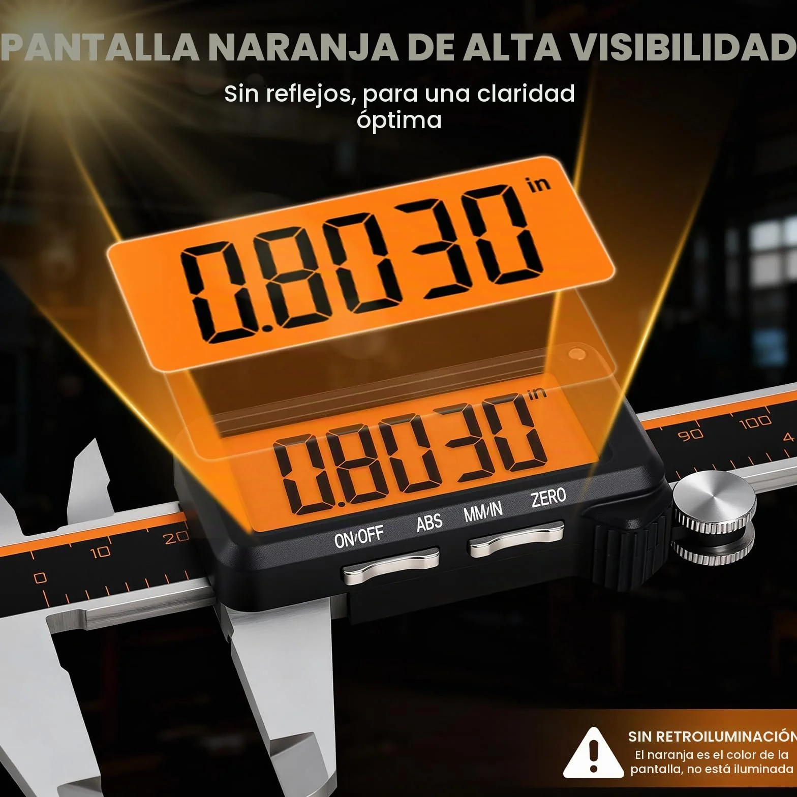 HARDELL Calibrador digital recargable LCD antirreflejos ABS acero inoxidable micrómetro pulgadas/mm