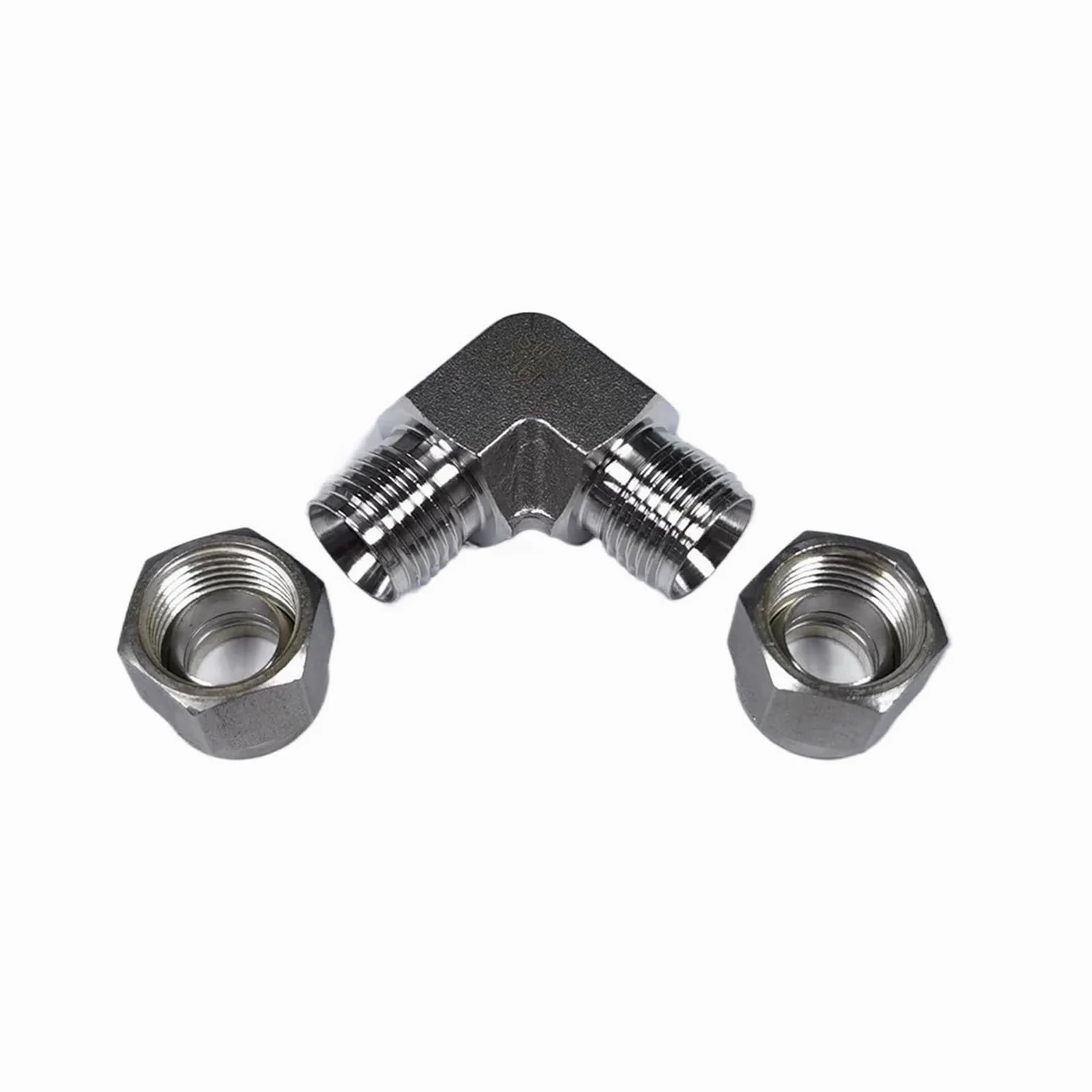 Accesorio de tubería de compresión de codo de unión OD de doble virola, accesorio de tubo de 1/8 "1/4" 3/8 "1/2" 3/4 "para plomería de compresión(3/4")