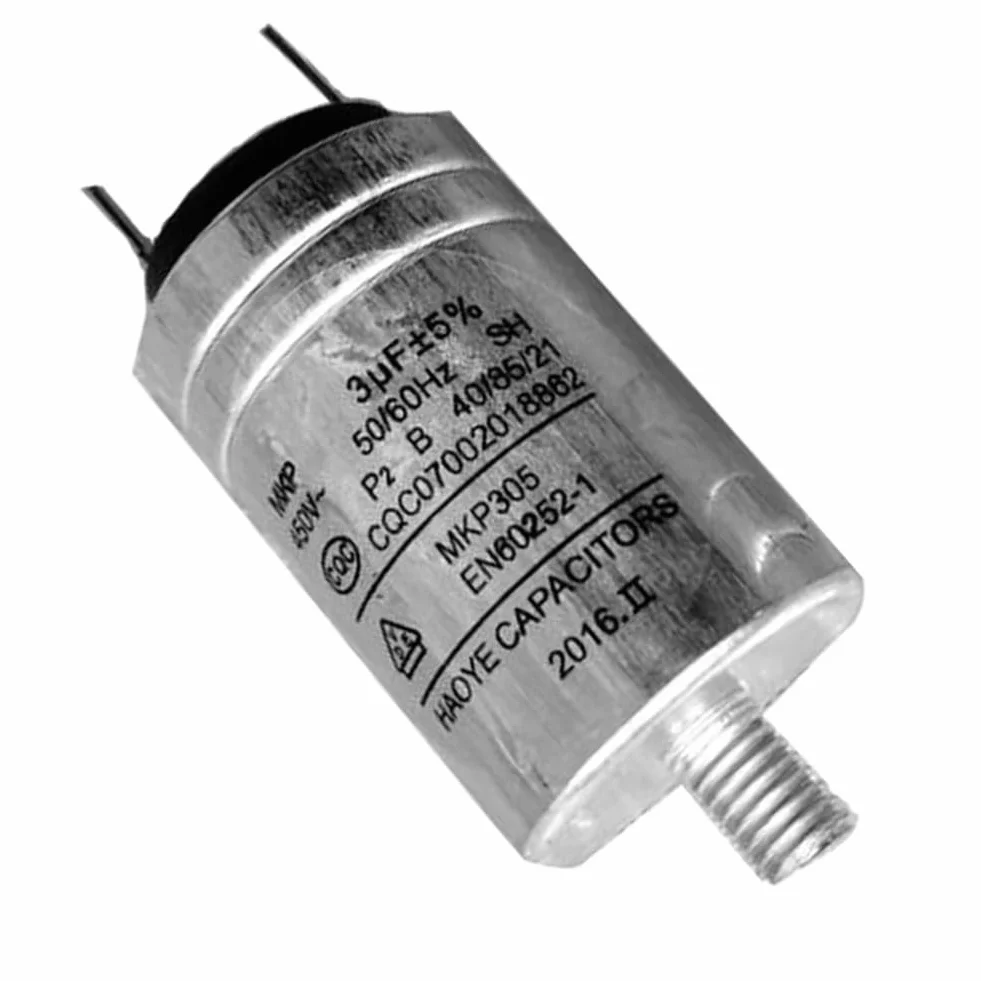 Condensador carcasa de aluminio MKP-3UF 450VAC para lavavajillas