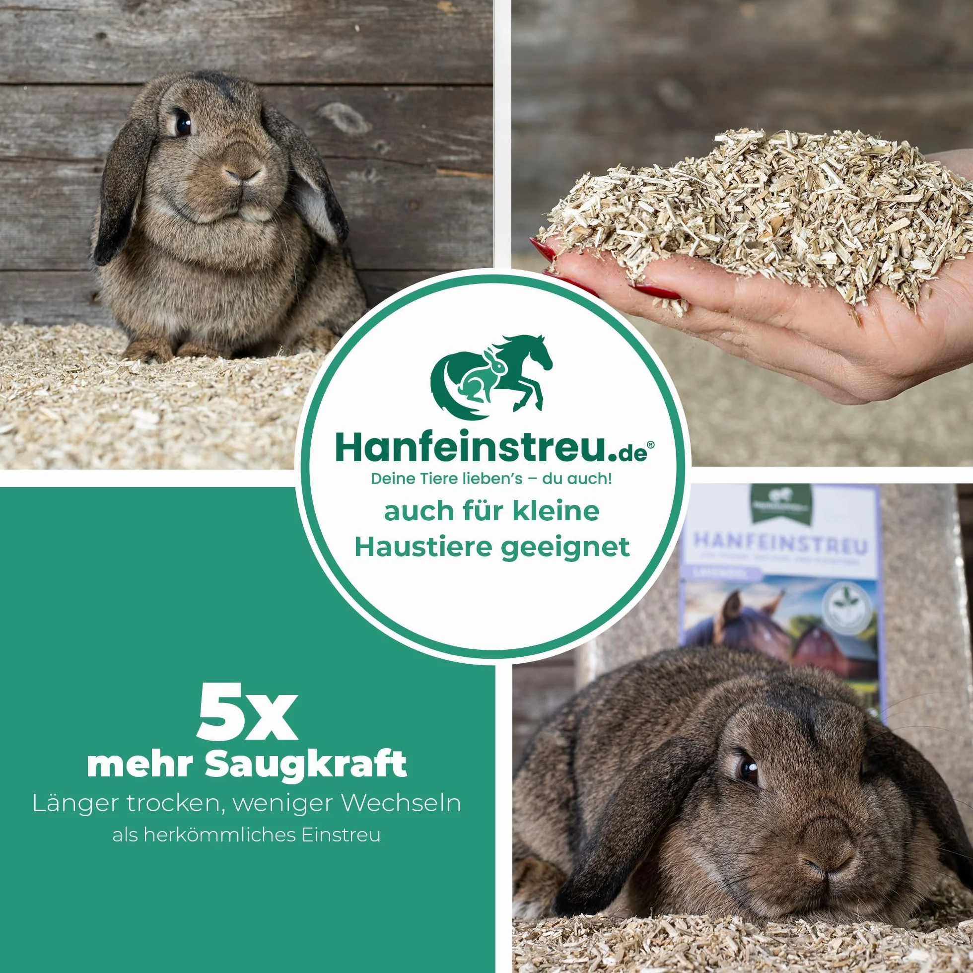 Arena de cáñamo 100% natural 140 litros para animales pequeños, gallinas y caballos