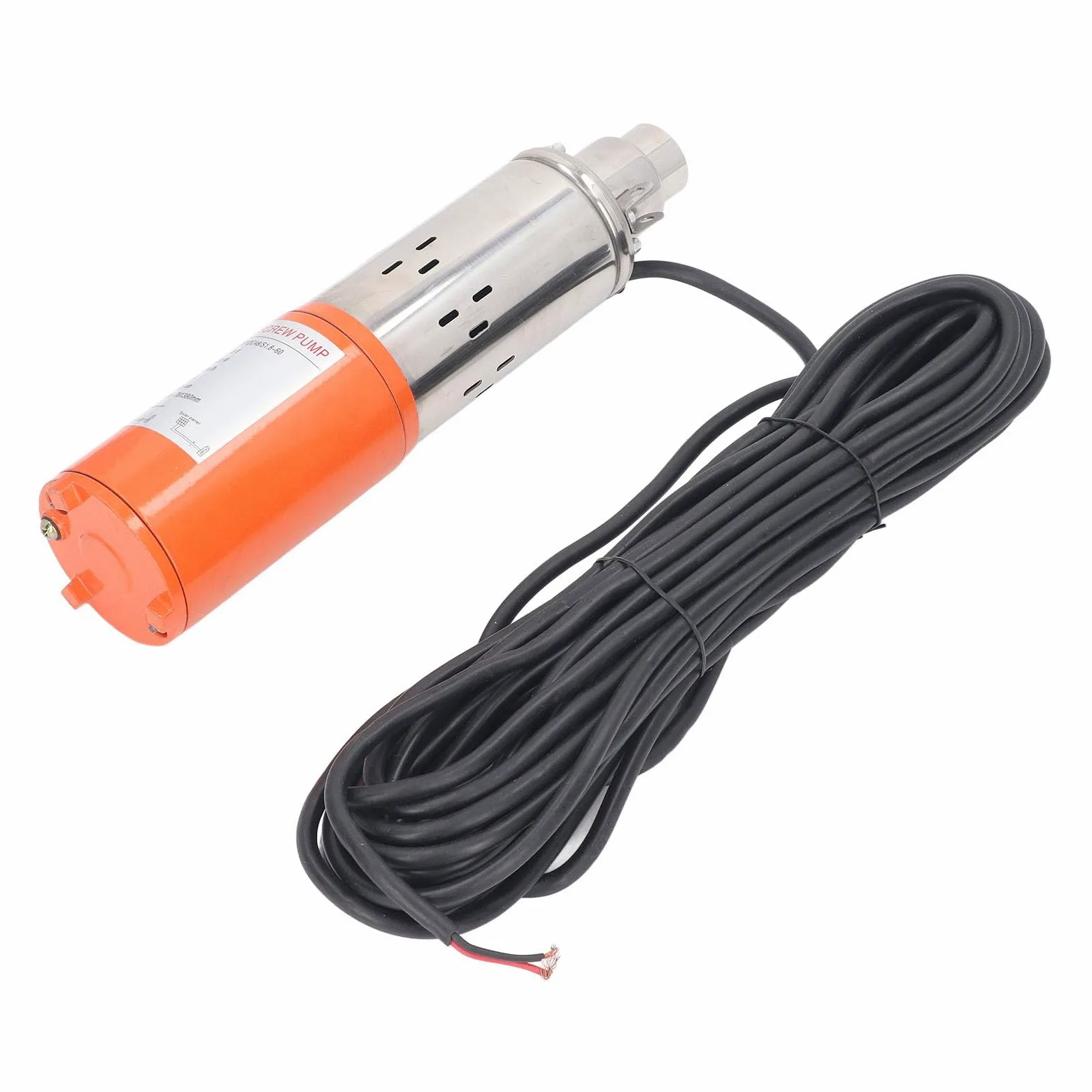 Bomba de Pozo Sumergible Solar, Bomba de Agua de Acero Inoxidable de 400 W CC 48 V, Solar de Pozo Profundo con Elevación de 1,8 M³/h 65 M Salida de 25 Mm Motor de Cobre para Riego Agrícola