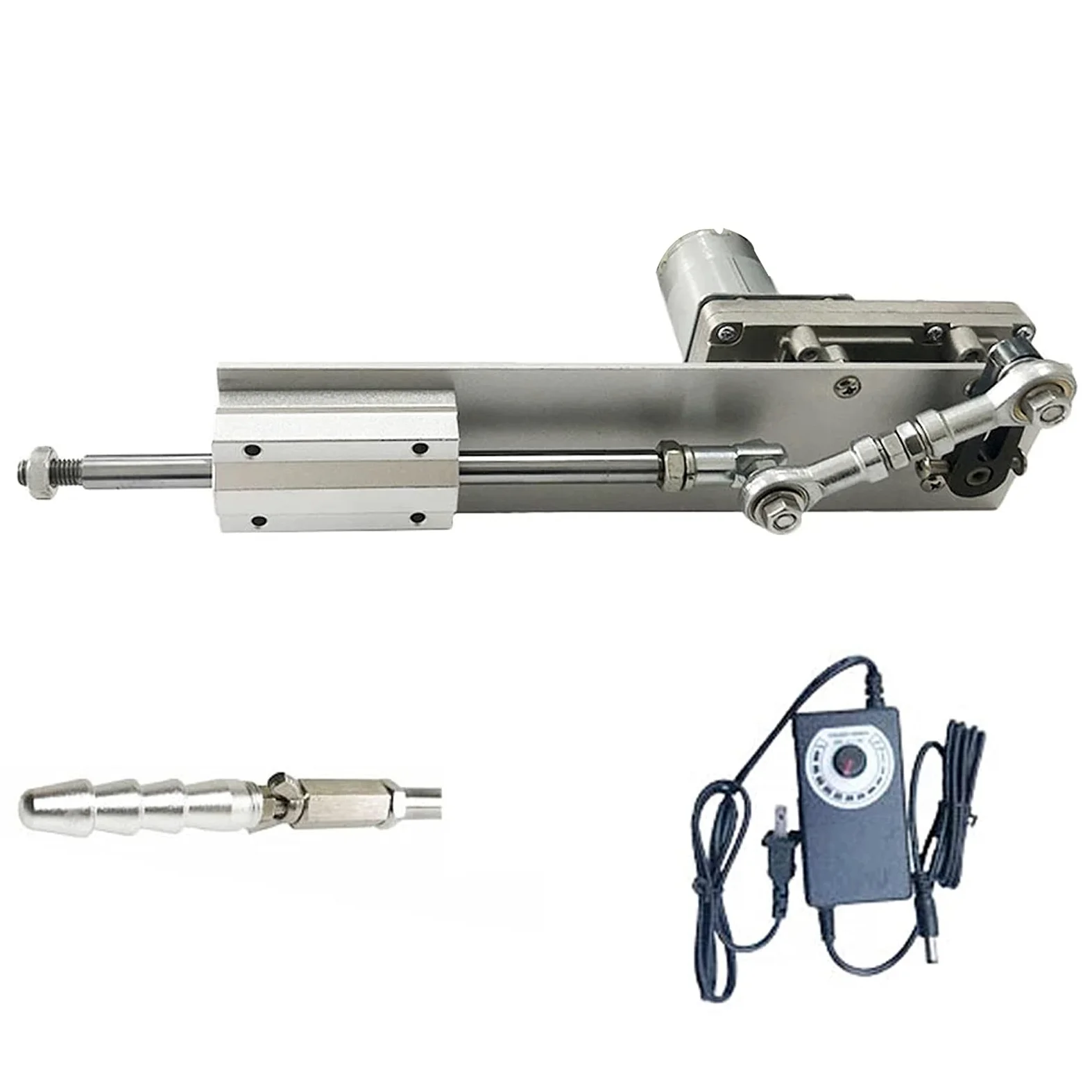 Kit de actuador lineal eléctrico, varilla de empuje telescópica de 12 V/24 V CC con regulador de velocidad, carrera de 80 mm/150 mm, velocidad de 45 rpm/95 rpm/100 rpm/120 rpm
