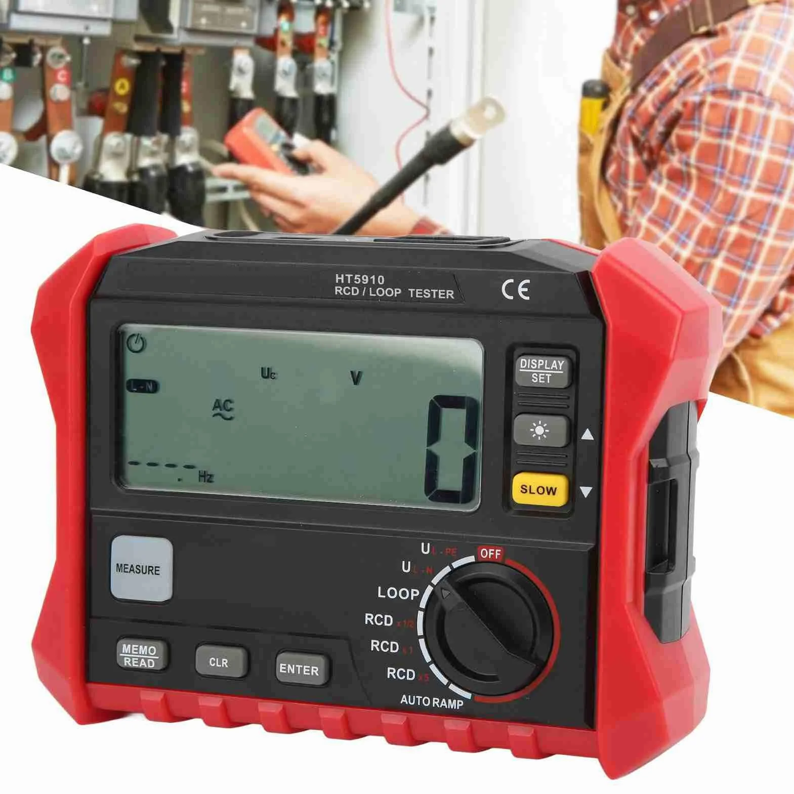 Probador de Resistencia de Interruptor de Fugas, Rango Automático Completo Probador de Resistencia de Aislamiento Digital Multifuncional HT5910 Construcción Compacta para Detección de