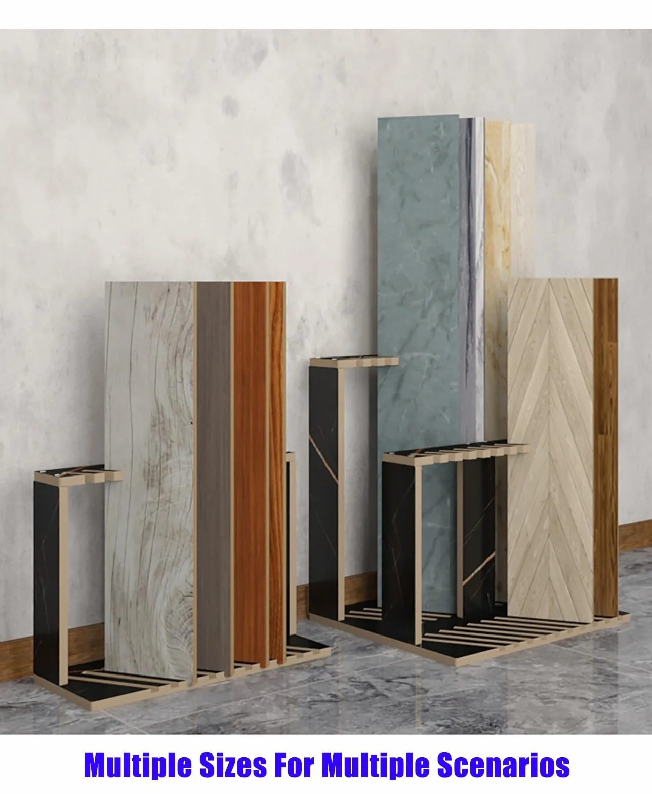 Expositor de azulejos Estante de almacenamiento de muestras de azulejos Tablero de madera de alta densidad, no es fácil de deformar, se pueden seleccionar dos especificaciones, salas de exposiciones d