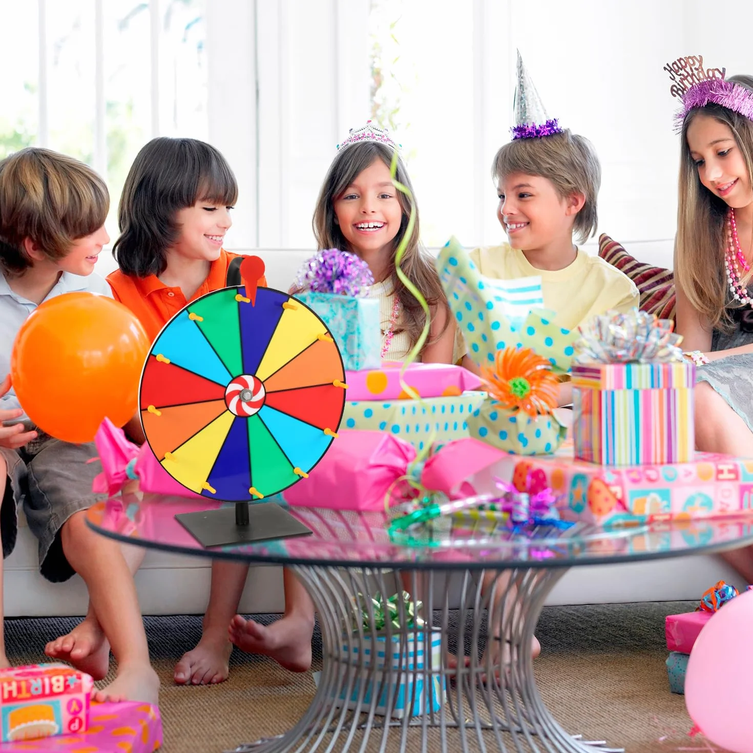 15 Piezas Rueda Giratoria con Puntero, Kit de Accesorios Reutilizables para Ferias, Carnaval, Fiestas