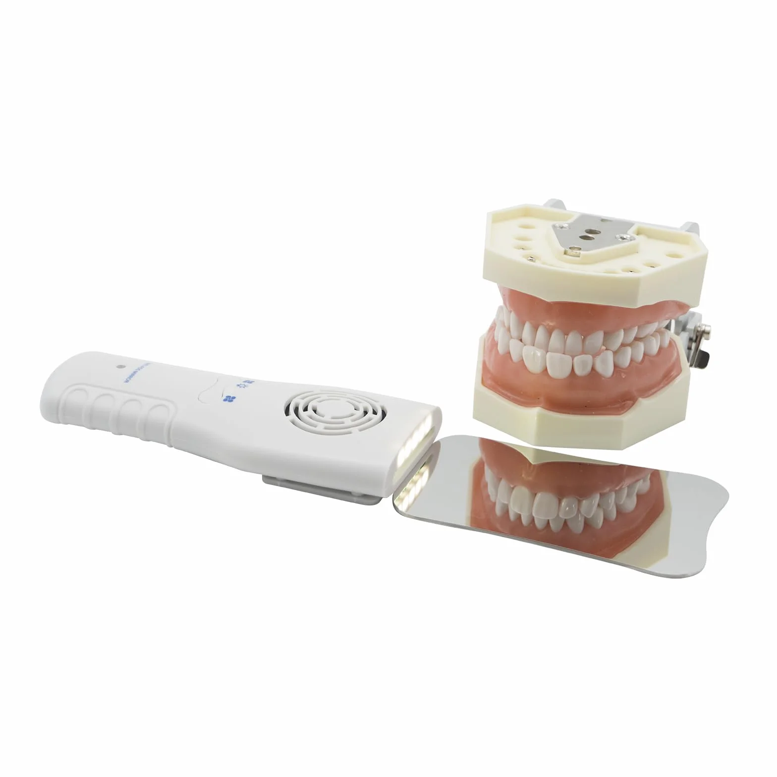 Espejos intraorales para fotografía dental, espejo reflector, oclusal de cristal, ortodóntico de dos caras, LED, cargador inalámbrico y ventilador