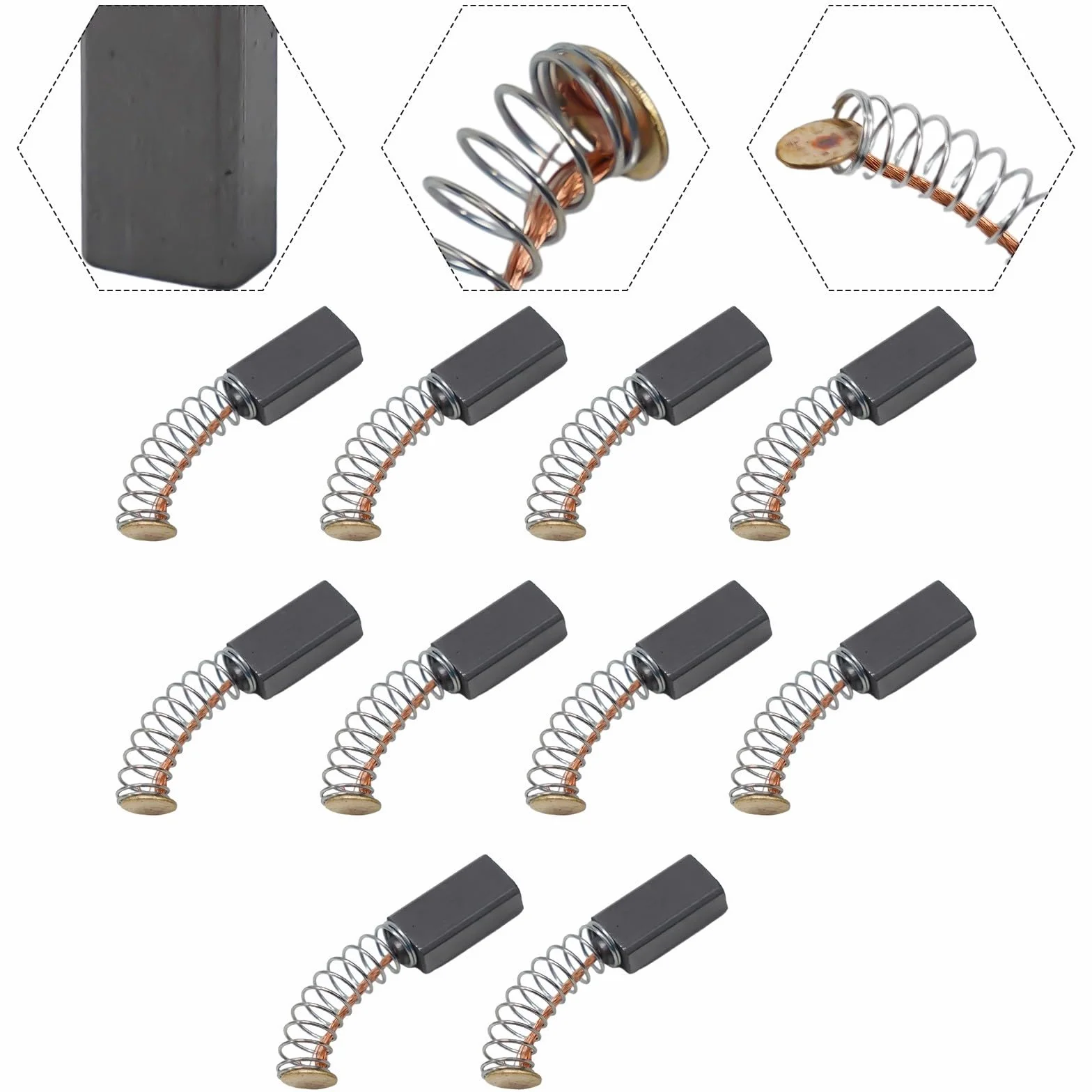Escobillas de carbón para motores eléctricos 12x6x4 mm juego de 10
