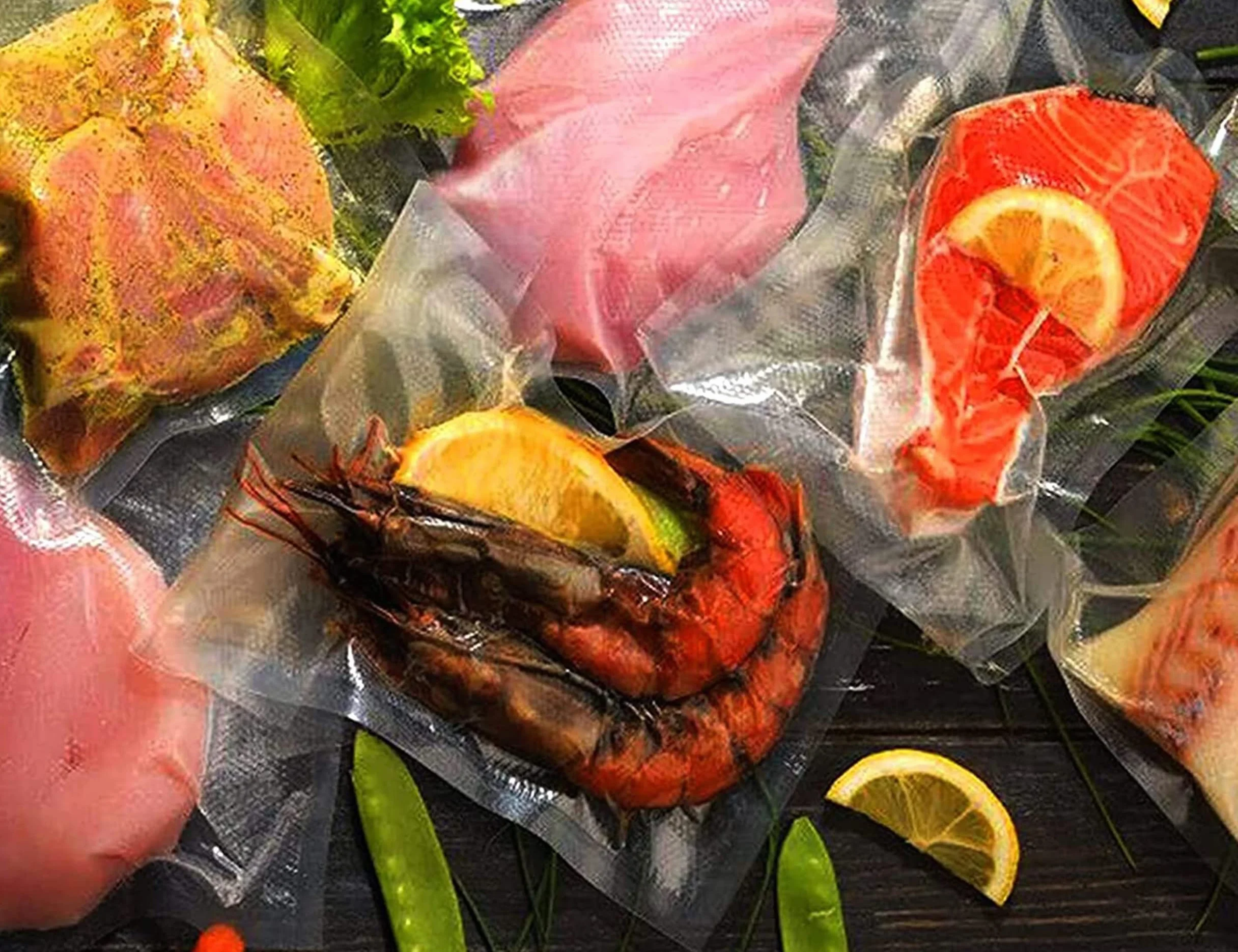 Bolsas al vacío para alimentos sin BPA, resistentes a roturas, aptas para microondas, 2 rollos 20 cm x 5 m