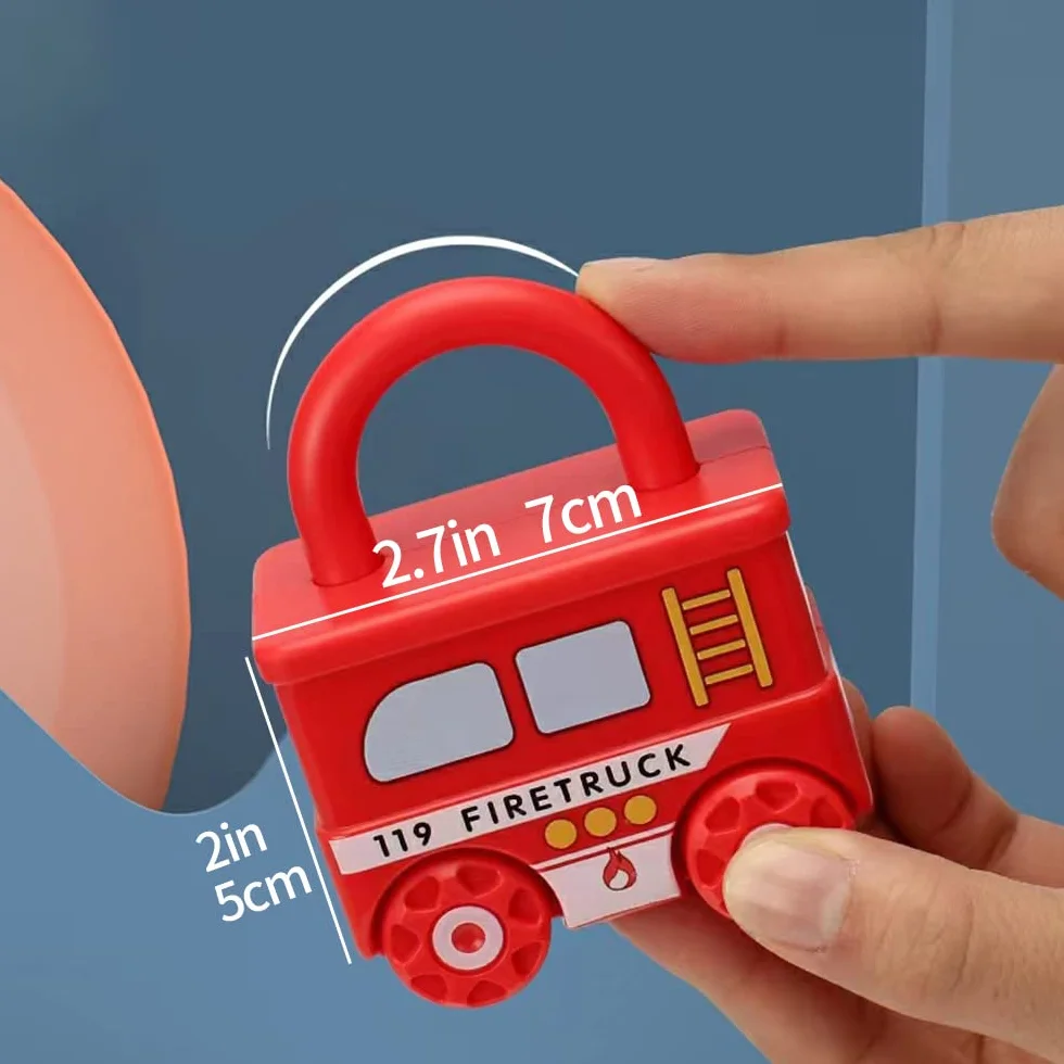 Coche Juguete con Llave de Bloqueo Montessori Tren Montaje Colores Números Educativo Juego Regalos Niños 3 4 5 Años