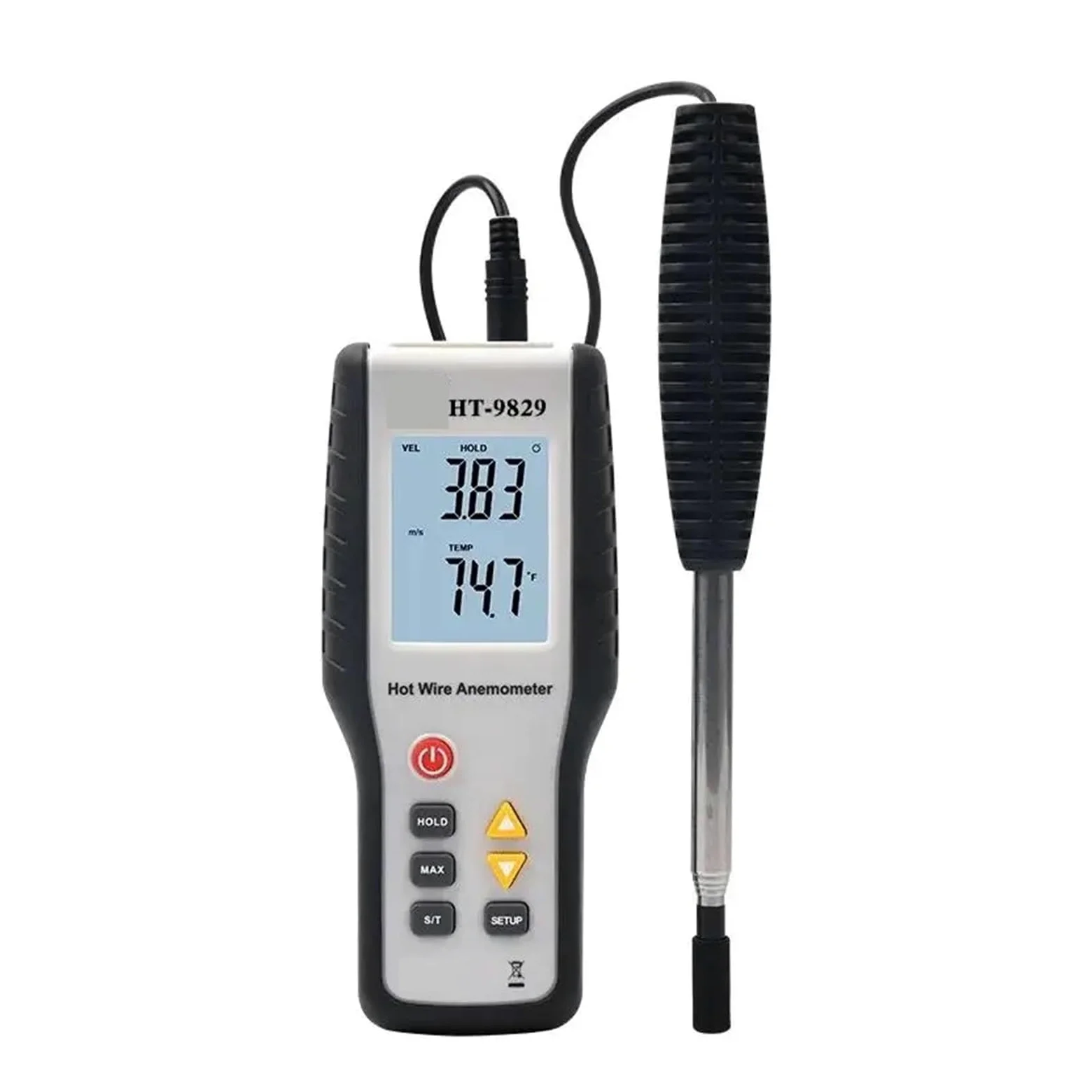 Anemómetro, Anemómetro portátil digital de alta sensibilidad, anemómetro térmico de hilo caliente, anemómetro de medición