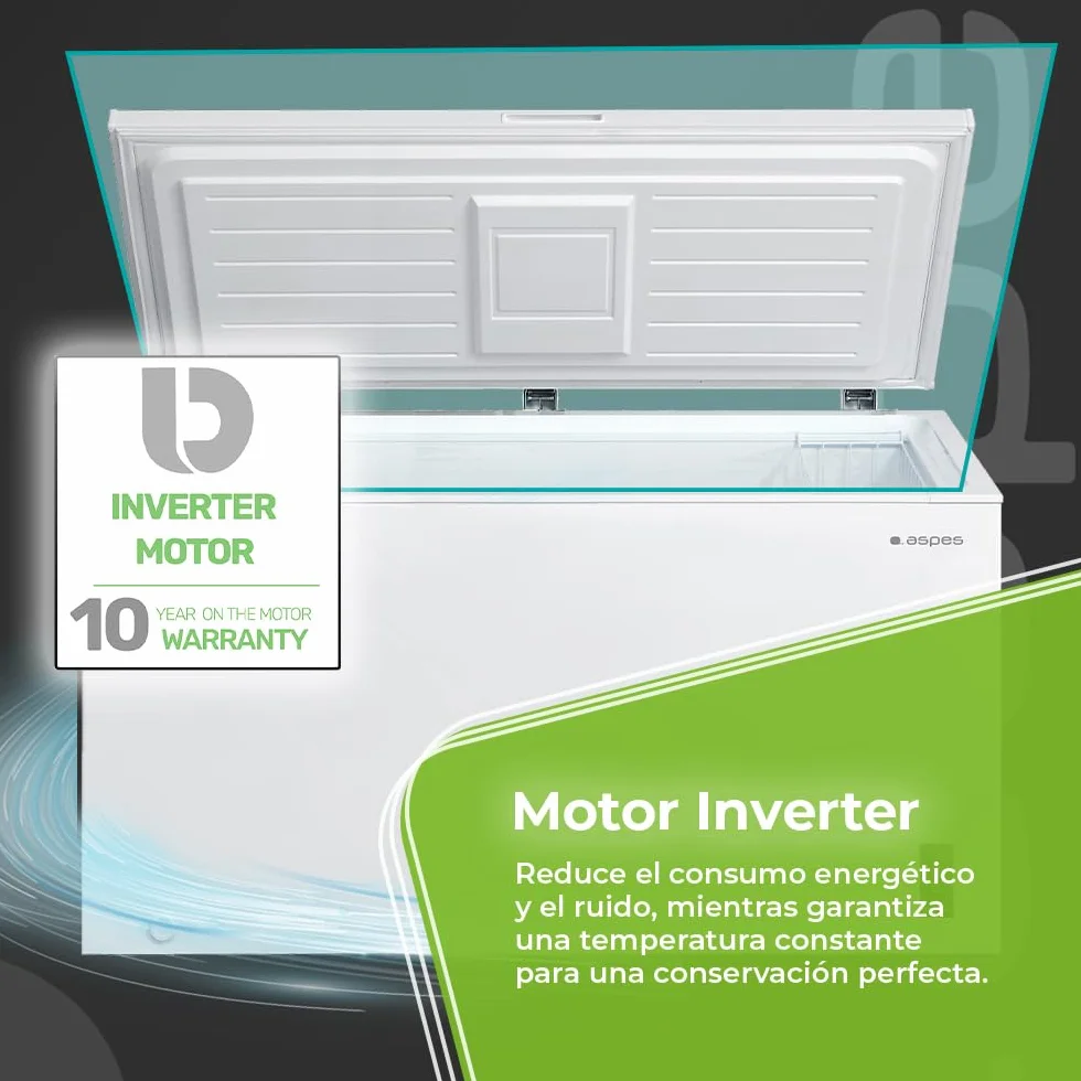Aspes Congelador Horizontal Blanco ACHH4500EDC 418L Dual Cooling 2 Cestas Clase E