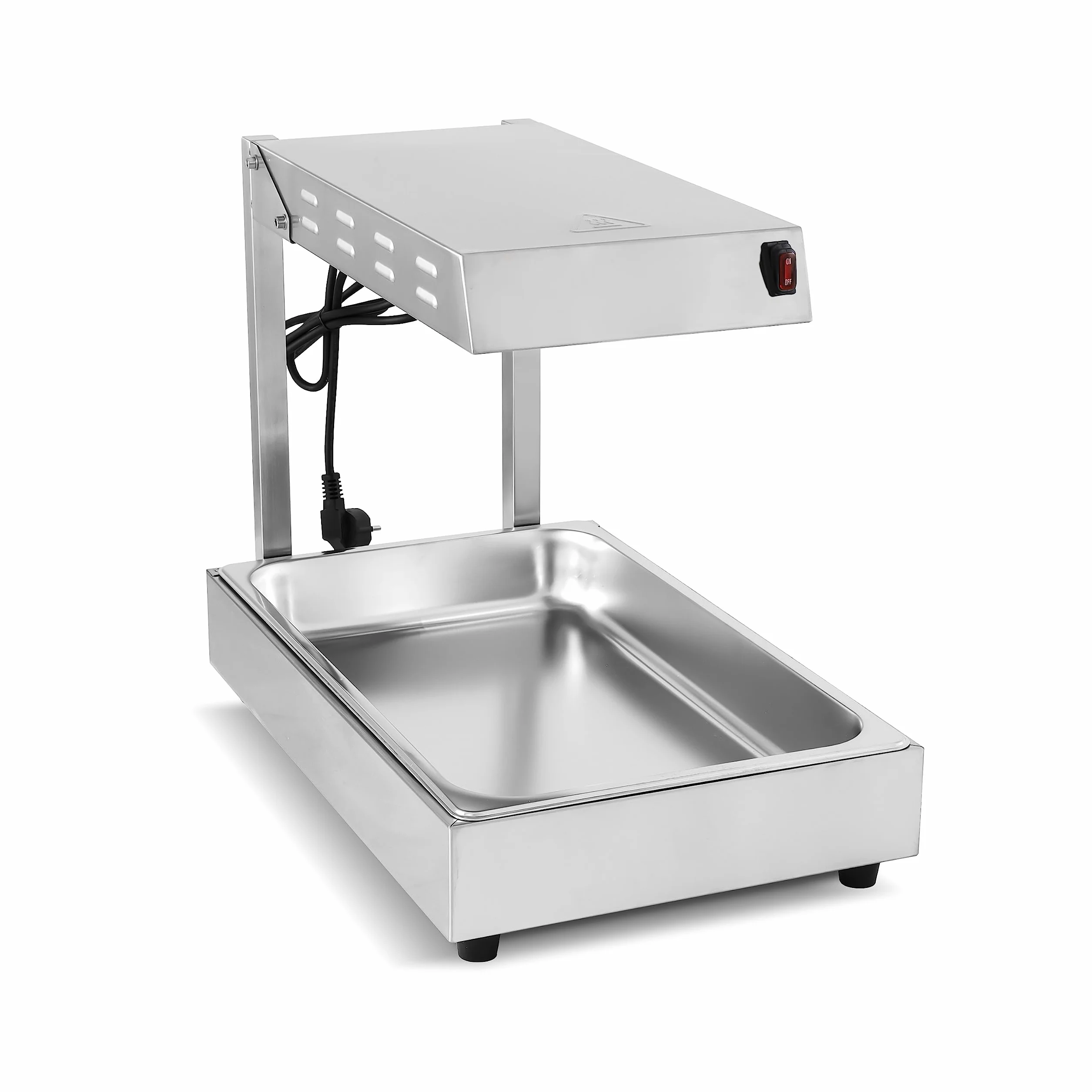 MBH - Calentador eléctrico de Patatas Fritas 600 W INOX Profesional para hostelería. Mantendor de fritos Industrial para Bar y Restaurante.