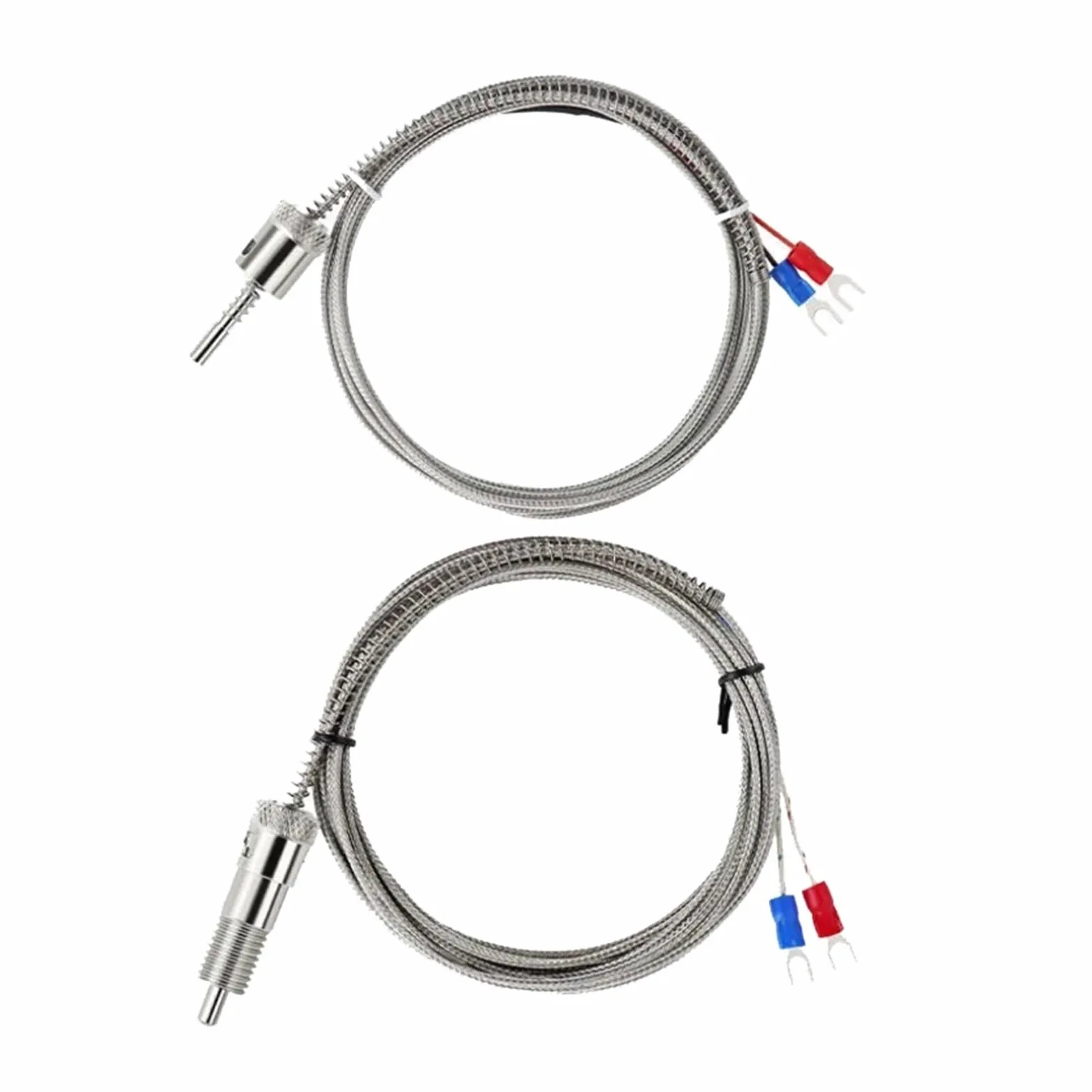 Sensor de temperatura de 5 uds con adaptador de rosca M12, Cable de bayoneta de 1/2/3/4/5M con funda de resorte(1m Cable Length)