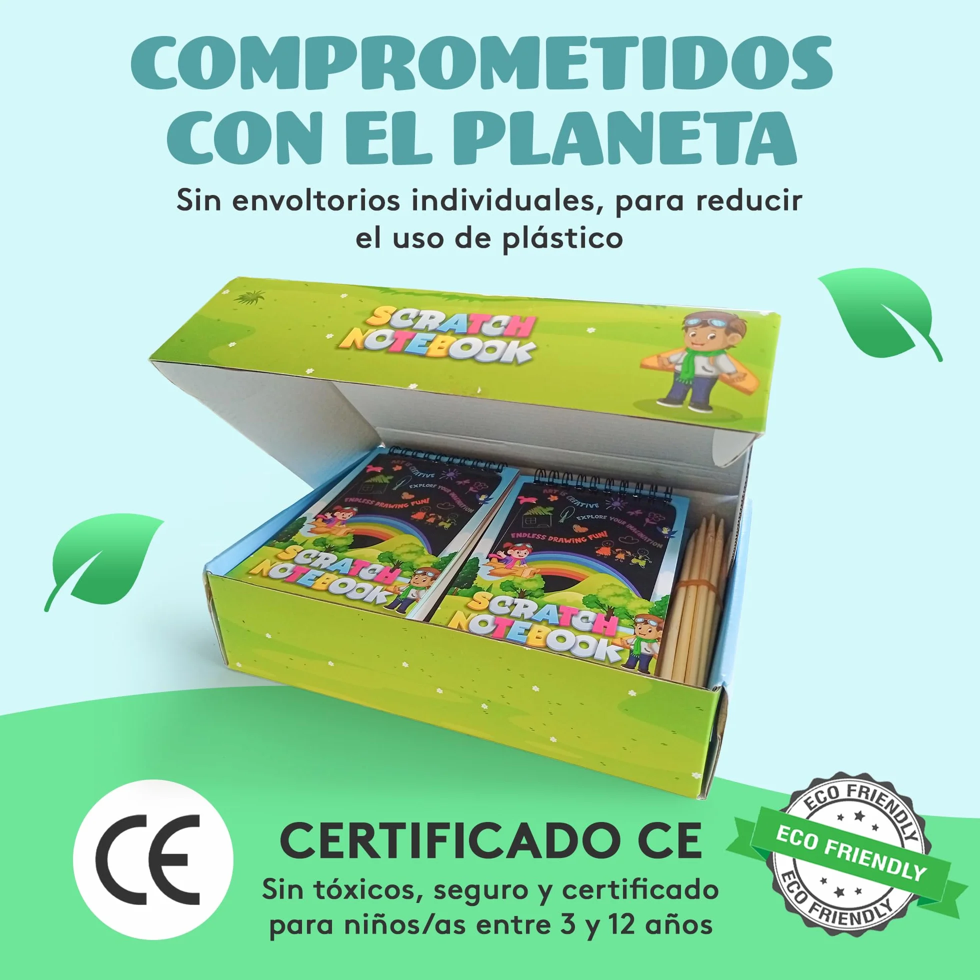 25 Pack Regalos Cumpleaños Niños Colegio - Libretas Scratch Art Manualidades Dibujo Papel Rascar 4-8 Años