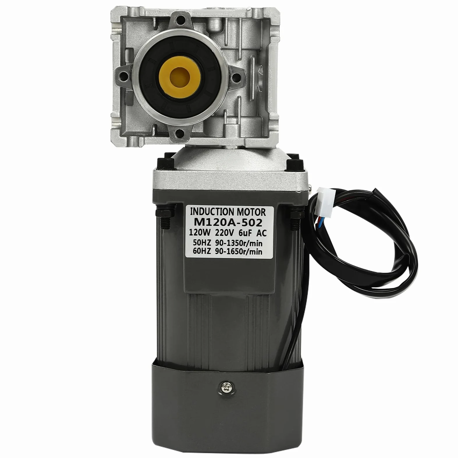 Motor de engranaje eléctrico, 220 V, motor reductor de engranaje con regulador de velocidad 90-1350 r/min, par nominal de 25 NM, para embalaje, impresión, alimentos (120 W, 80 K)