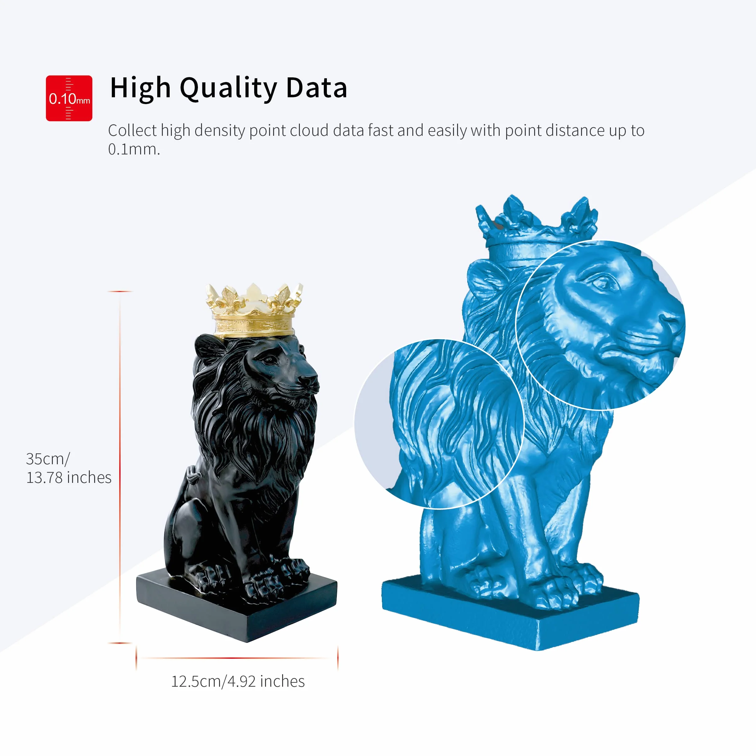 Escáner 3D de mano Einstar brillante 3D con tecnología de mejora orientada a los detalles Soporte de escaneo de cabello y cuerpo, Escáner 3D de datos de alta calidad para impresora 3D