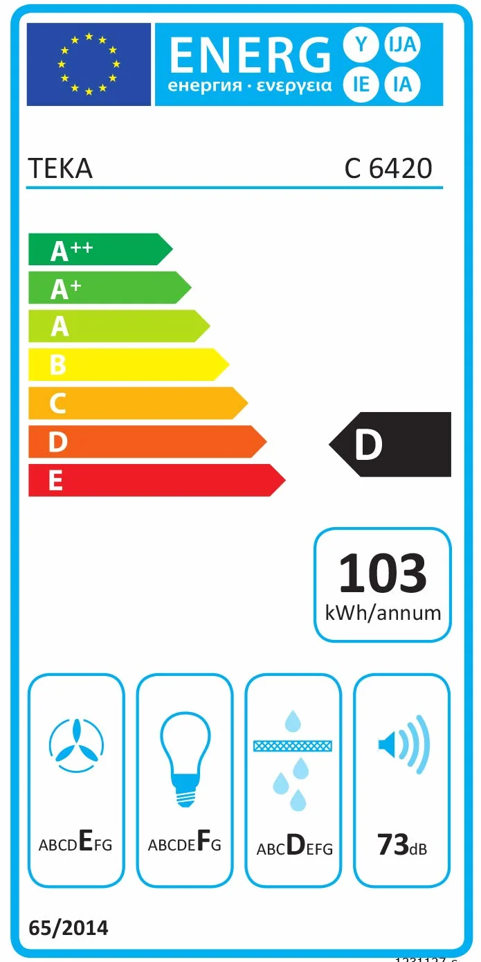 TEKA Campana Extractora Integrada 60 cm 2 Motores 3 Velocidades Iluminación LED C 6420