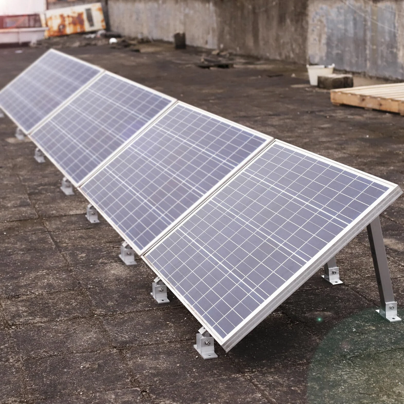 Soporte de montaje fotovoltaico, ángulo de aleación ligero, hardware de | instalación de energía solar, estructura de sujeción de panel modular, kit de estante de utilidad, montaje de soporte de
