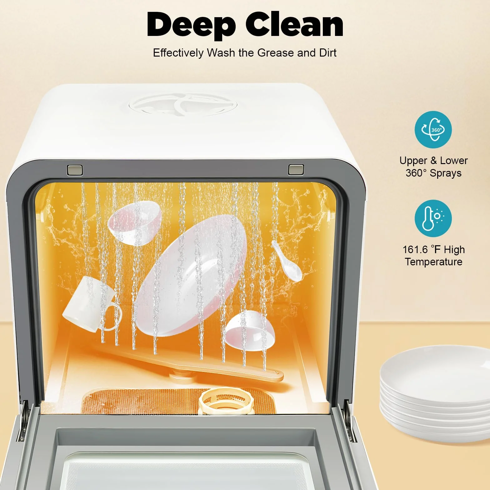 Lavavajillas portátil mini con tanque de agua y pantalla LED para camping