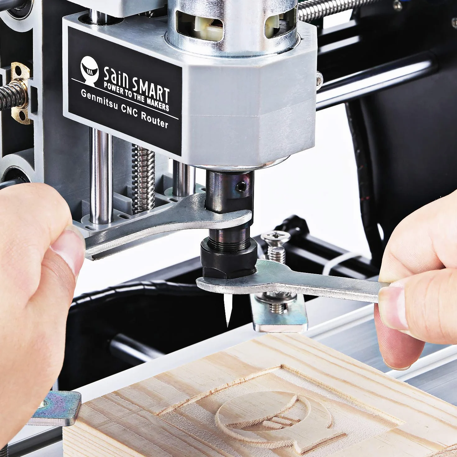SainSmart Genmitsu CNC 3018-PRO - Kit de fresado/grabado, controlado por GRBL, 3 ejes para el tratamiento de acrílico, PVC, madera, aluminio suave, área de trabajo 300 mm x 180 mm x 45 mm