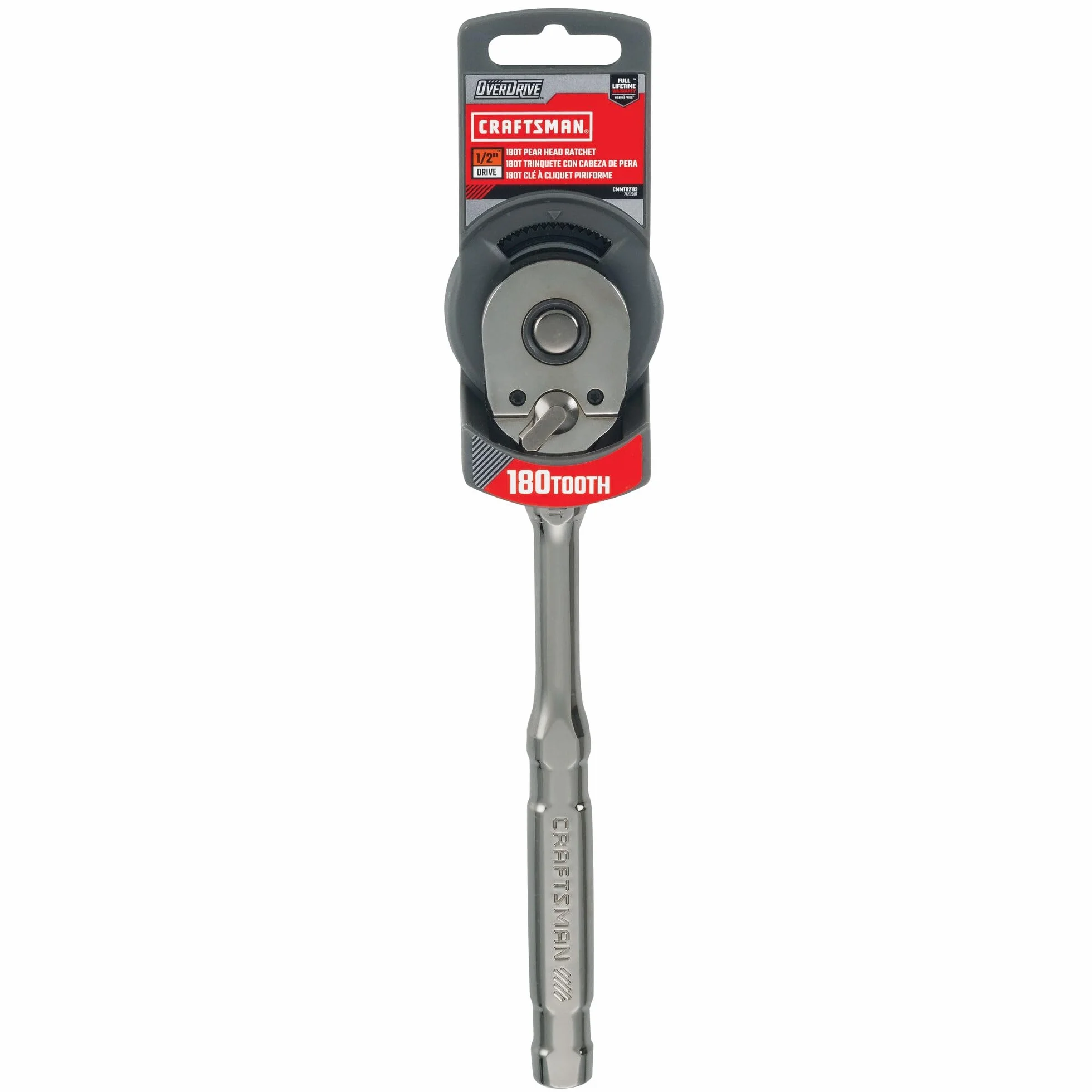 CRAFTSMAN OVERDRIVE 1/2" Drive 180T Pear Head Ratchet CMMT82113
