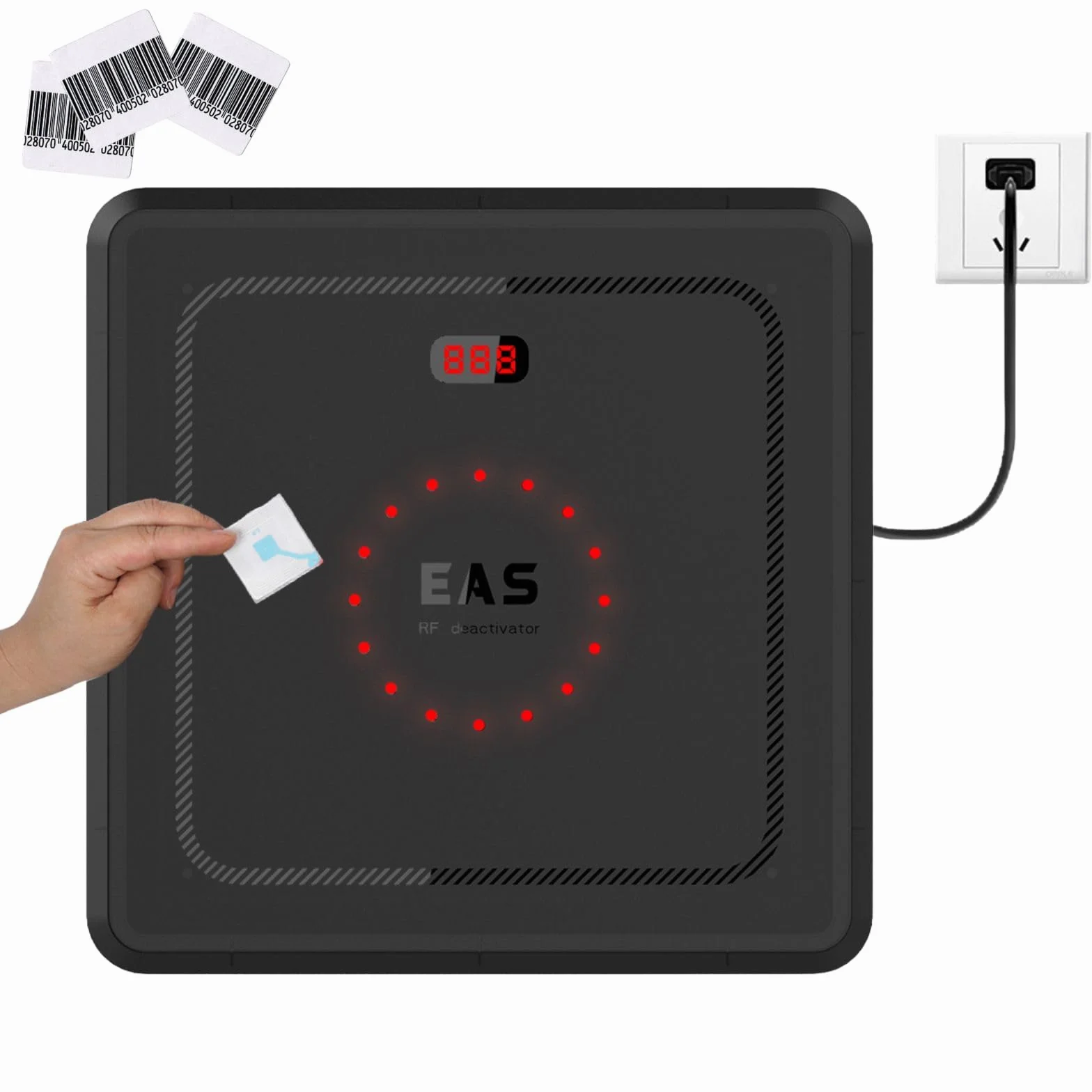 Desactivador EAS 8.2 MHz para equipos antirrobo – Máquina de desactivación compatible Checkpoint para etiquetas de seguridad en la tienda