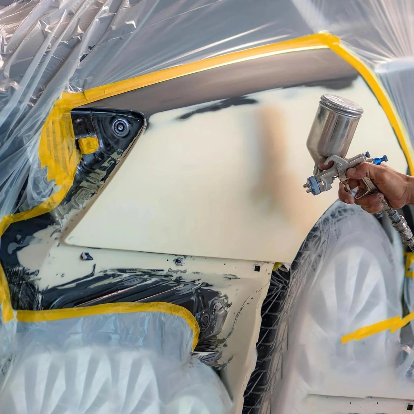 Película Protectora en Aerosol Impermeable 3 Rollos 270 cm x 20 m Transparente Plástico Cubretodo