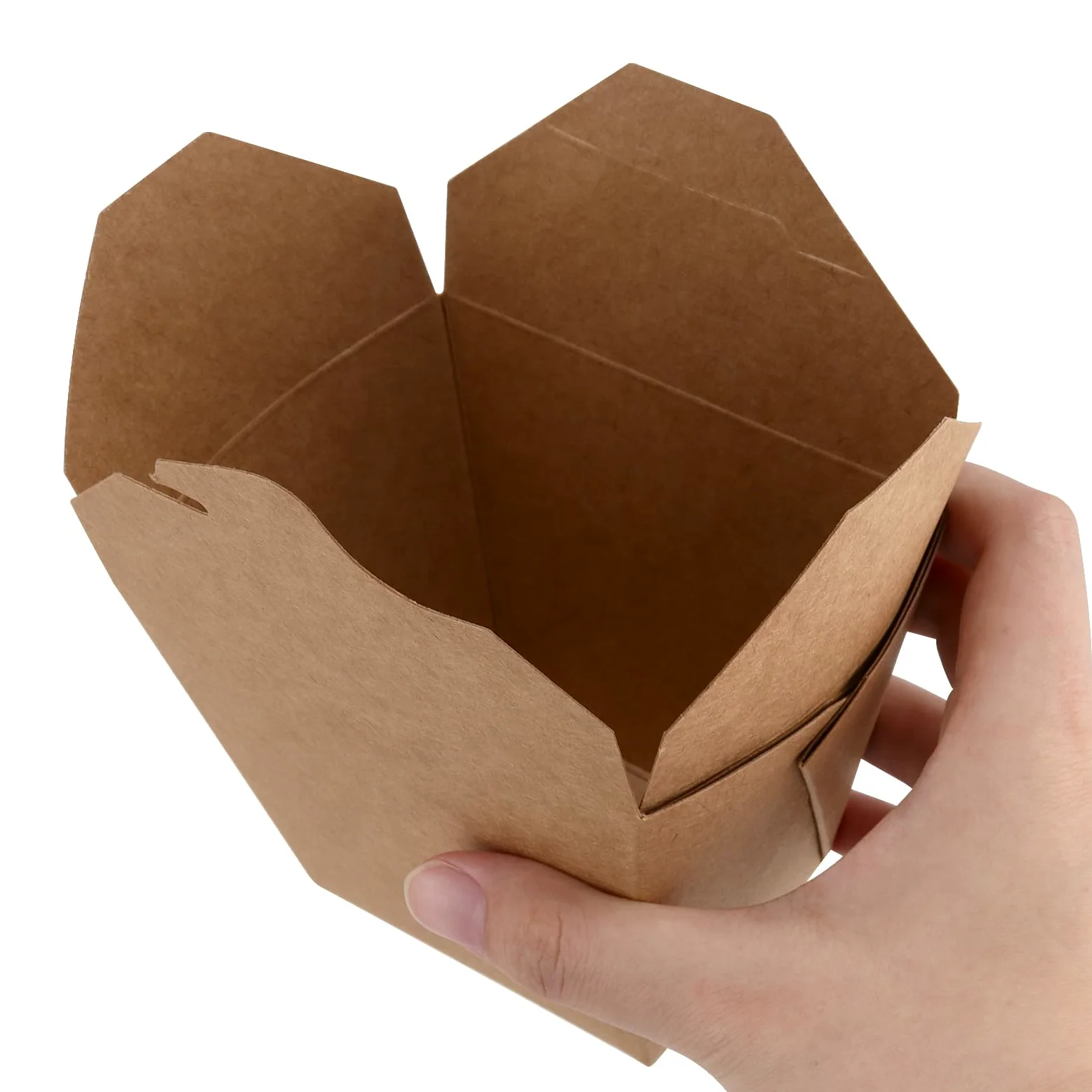 Paquete de 100 cajas de papel kraft de 16 onzas, contenedor chino marrón para llevar, cajas de papel para llevar, para fiestas, catering, restaurantes