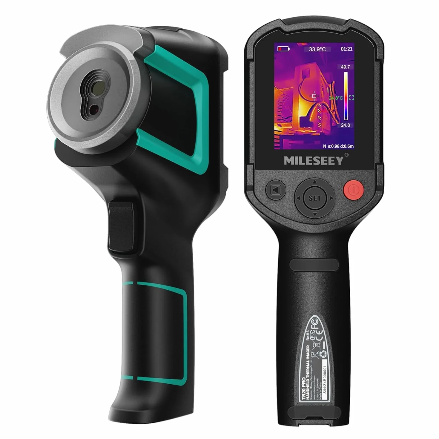 MILESEEY Cámara Térmica Portátil, TR20 PRO Cámara termográfica con Resolución IR 320x240, 50 Hz Frecuencia Refresco, NETD ≤ 40 mk, Cámara Dual Termográfica Portátil, Análisis por Software PC