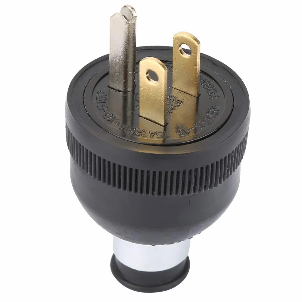 Enchufe de Hoja Recta NEMA 5-15P 15A 125V 2 polos Enchufe de Alimentación de EE. UU. Conector Macho 50-60 (HZ)