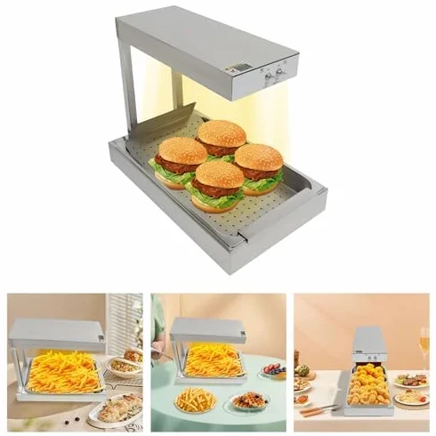 Calentador de patatas fritas 750 W acero inoxidable profesional eléctrico